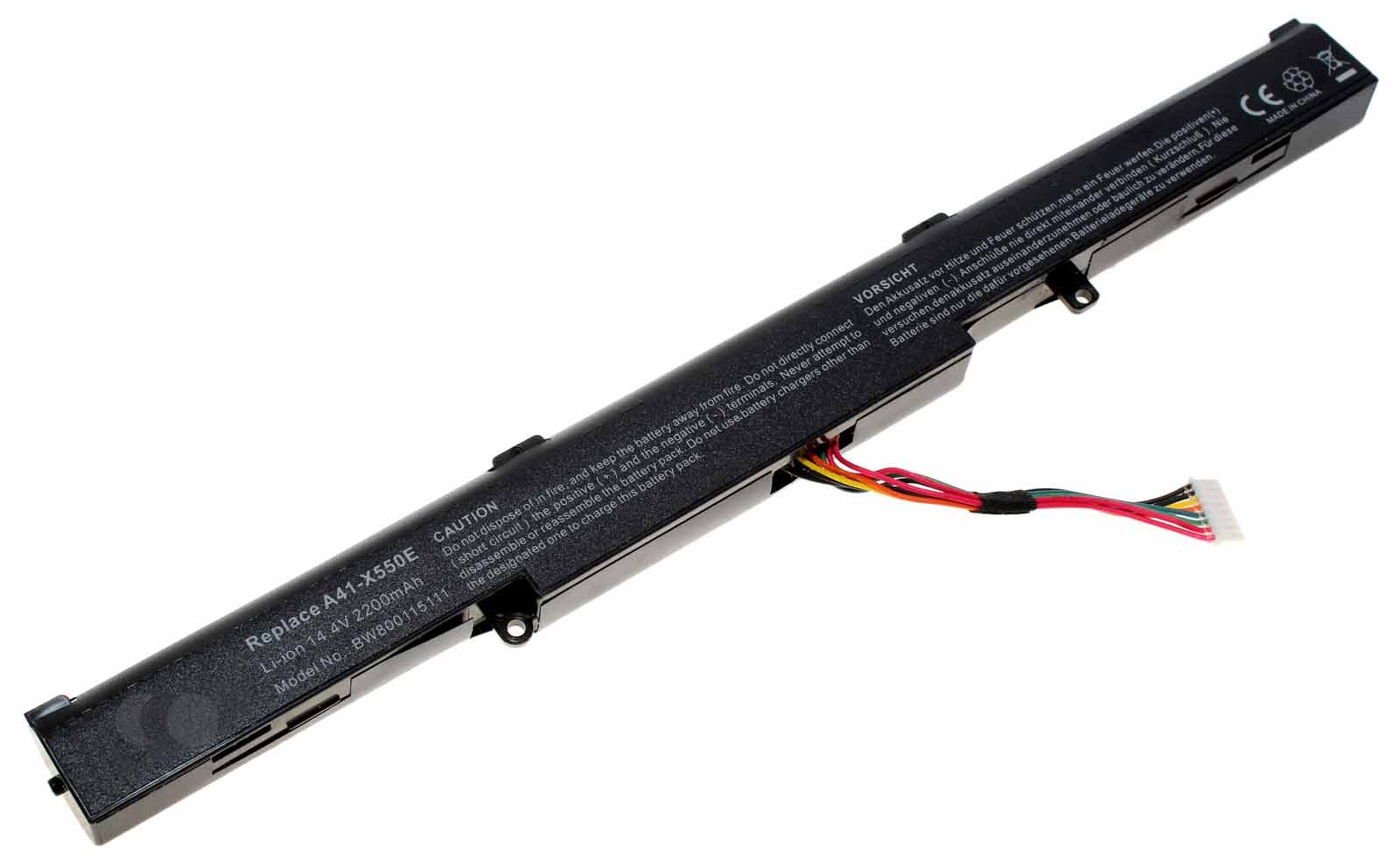Akku für Asus A450J F550 FX53V K751 P750L R409J R751 u.a., ersetzt A41-X550E, 14,4V, 2200mAh