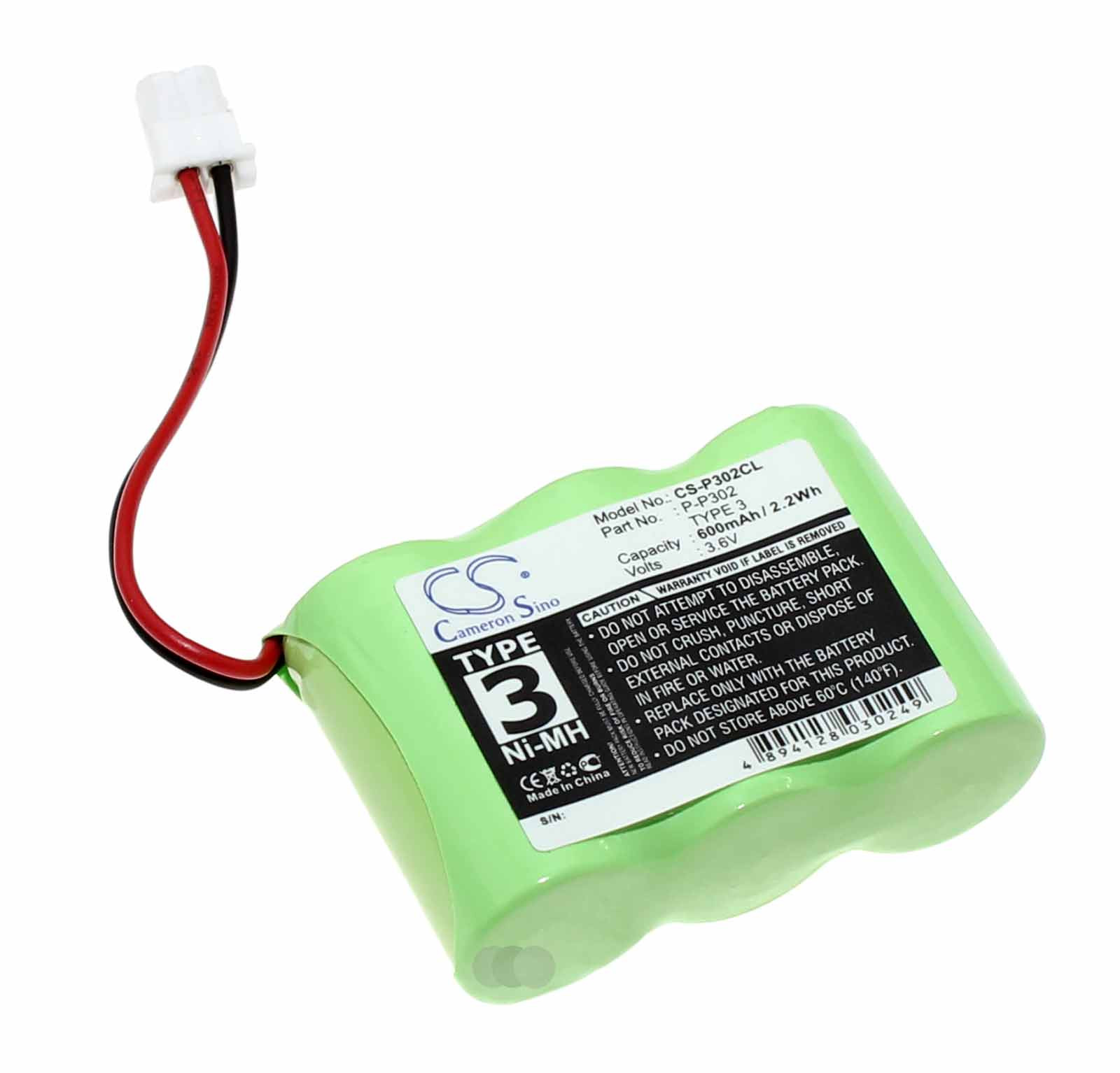Alternativer Akku für AT&T, General Electric, Sanyo u.a. DECT Telefone, ersetzt T301, GP 60AAH3BMU u.a., 3,6V, 600mAh