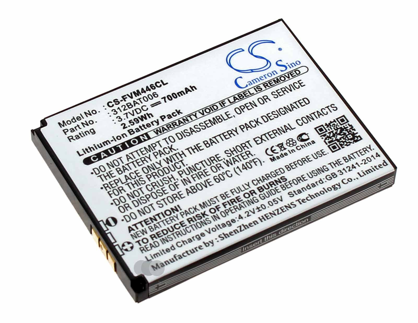 Akku für AVM FRITZ!Fon MT-F, 2000, M2, C4, EM325, M325, EM25, ersetzt 312BAT006, 3,7V, 700mAh