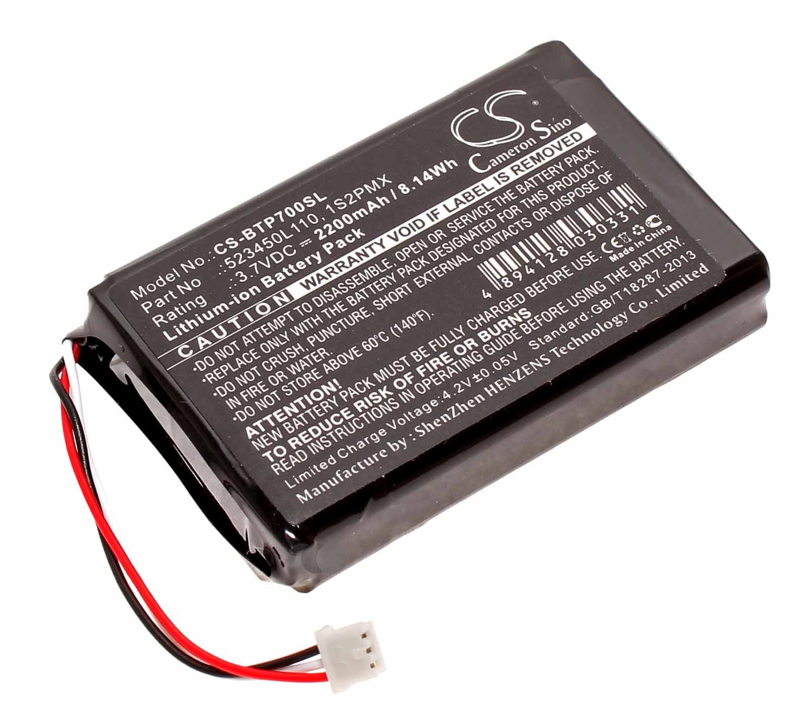Alternativer Lithium-Ionen Akku für Blaupunkt TravelPilot 500 und TravelPilot 700 GPS Navigationsgerät mit 3,7 Volt und 2200mAh Kapazität, ersetzt den original Akku 1S2PMX und 523450L110