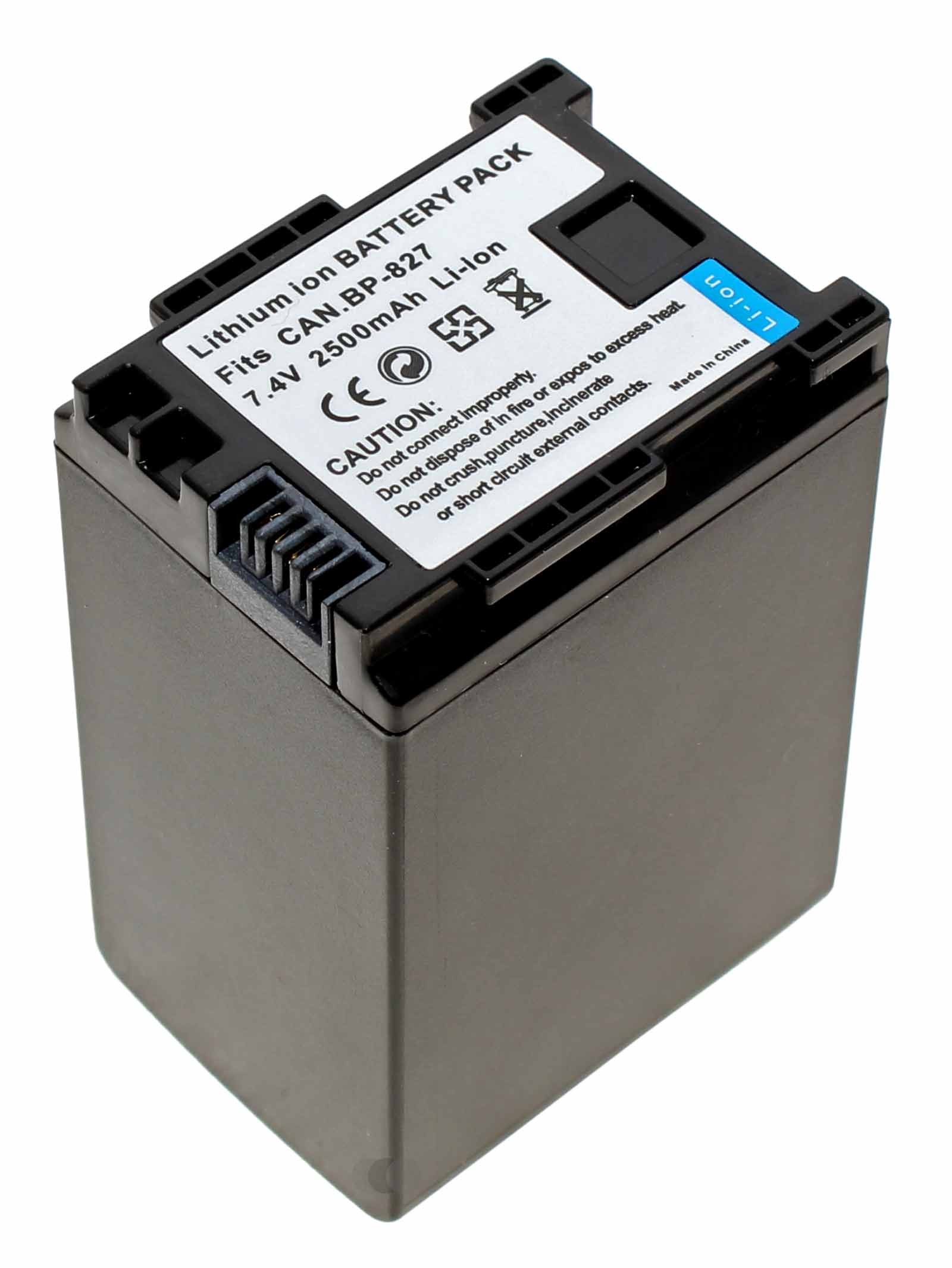 Alternativer Lithium-Ionen Akku für Canon Vixia und Legria Camcorder, Videokamera mit 7,4 Volt und 2500mAh Kapazität
