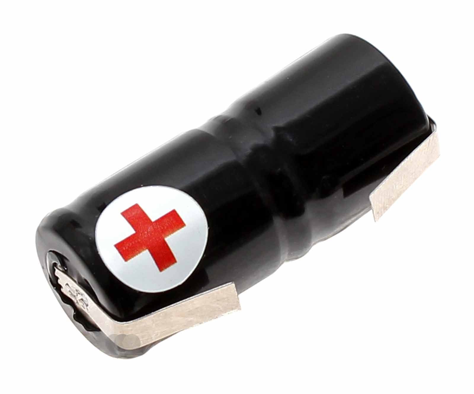 Akku für Curamed 83112911 Zahnbürste, 1/3 AA NiMh Akku mit U-Lötfahnen, 2,4V, 250mAh