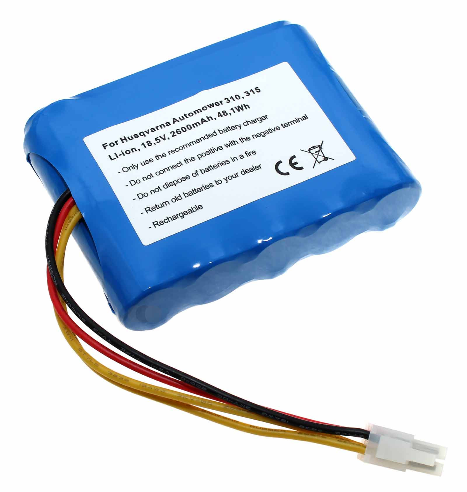 Akku für Gardena R160Li, Husqvarna Automower 310, 315 u.a., ersetzt 584 82 28-01 u.a., 18,5V, 2600mAh