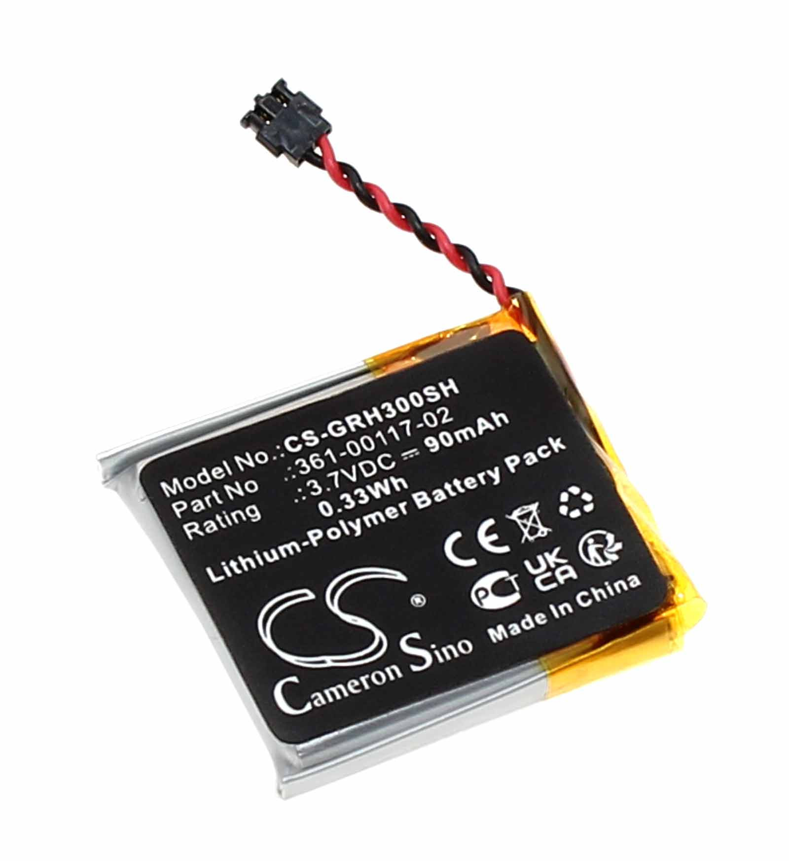 Akku für Garmin Forerunner 30 GPS-Laufuhr, ersetzt 361-00117-02, 3,7V, 90mAh
