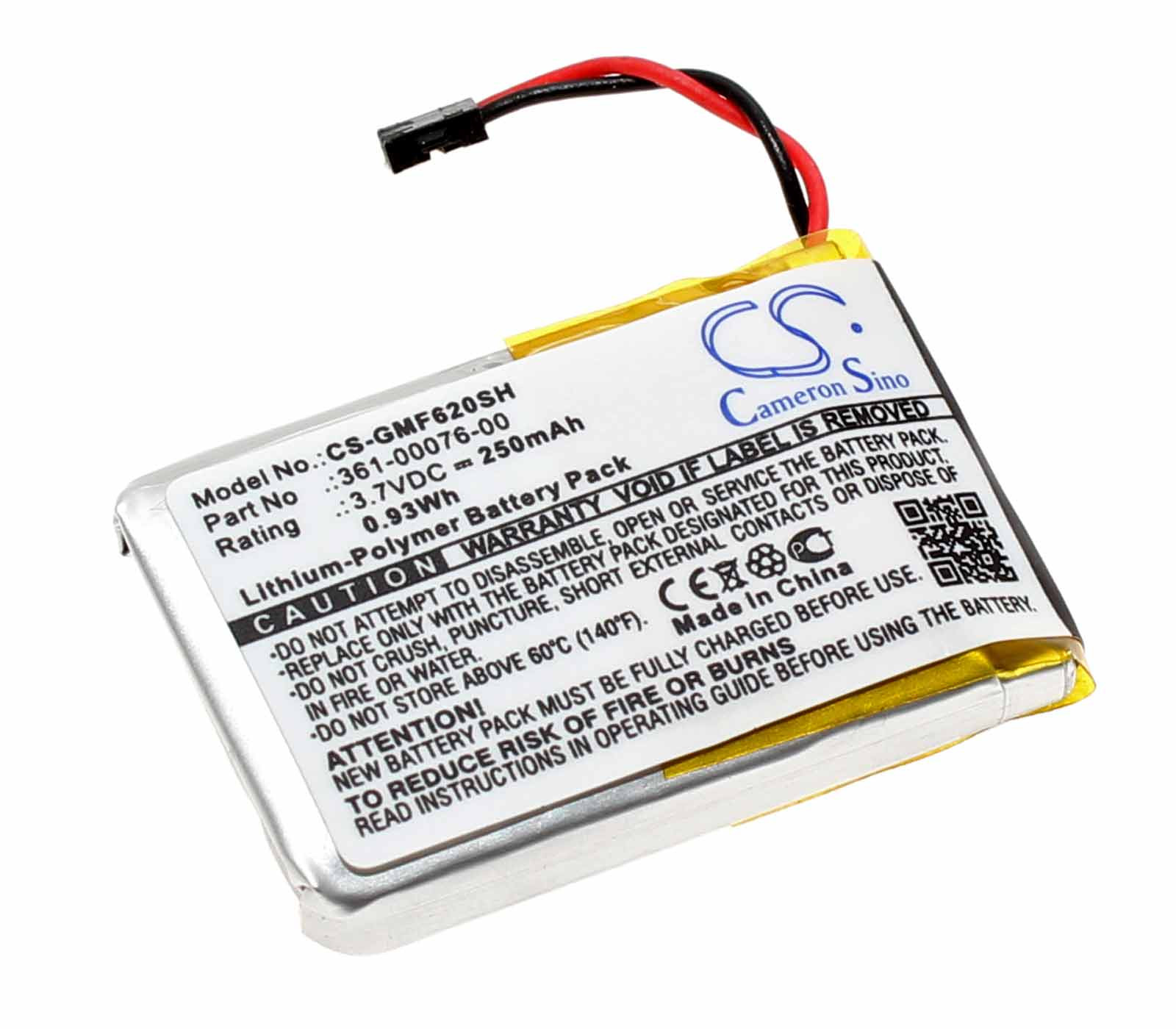 Alternativer Lithium-Polymer Akku für Garmin Forerunner 620 GPS-Laufuhr mit 3,7 Volt Spannung und 250mAh Kapazität, ersetzt den original Akku 361-00076-00