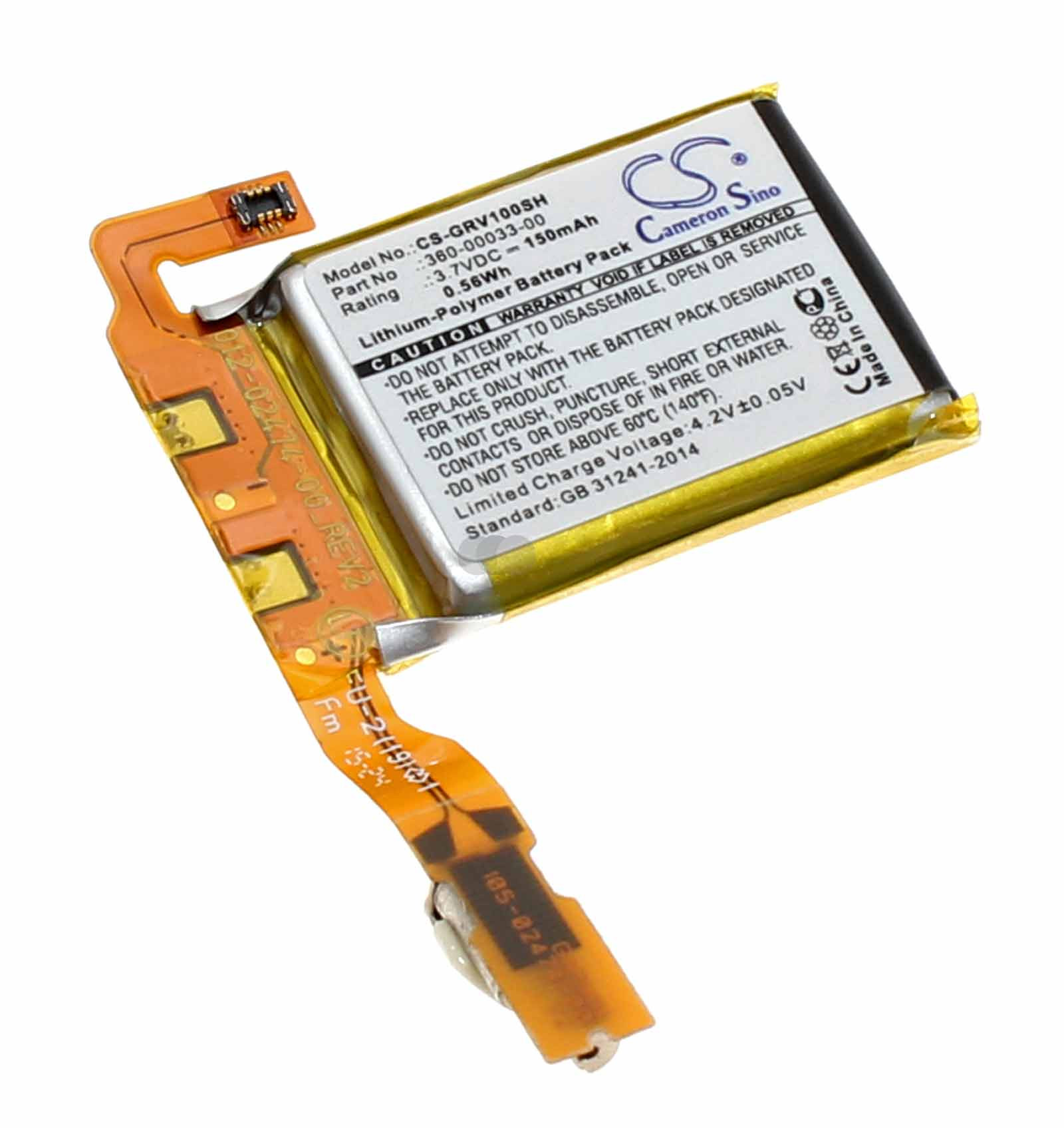 Akku für Garmin Vivoactive Smartwatch, ersetzt 360-00033-00, 3,7V, 150mAh