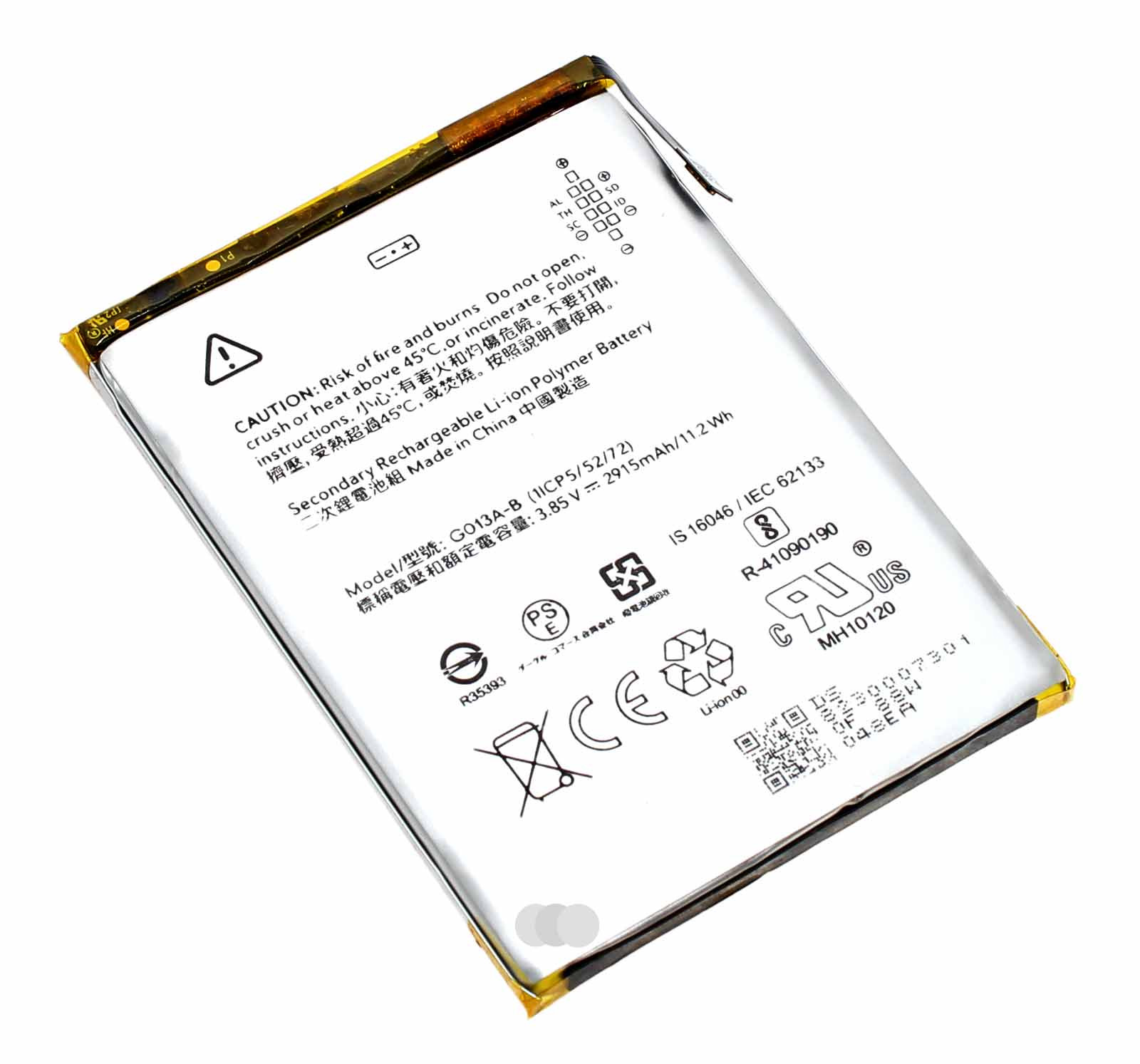 Akku für Google Pixel 3 G013A, G013B, ersetzt 823-00073-01, G013A-B, 3,85V, 2915mAh