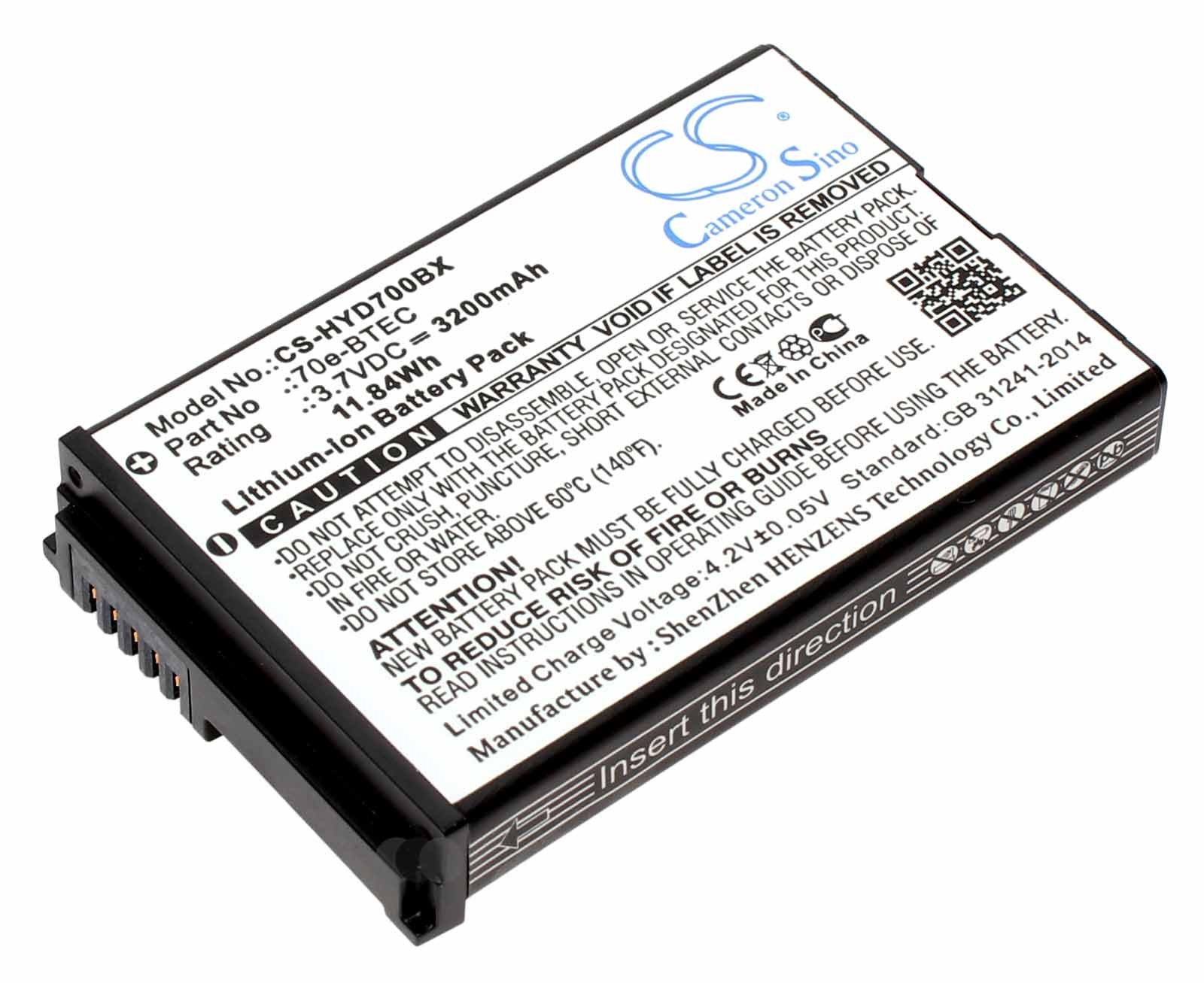 Akku für Honeywell Dolphin 60s, 70e, 75e, ersetzt 60S-BATT-1, 70e-BTEC, BAT-EXTENDED-01, 3,7V, 3200mAh