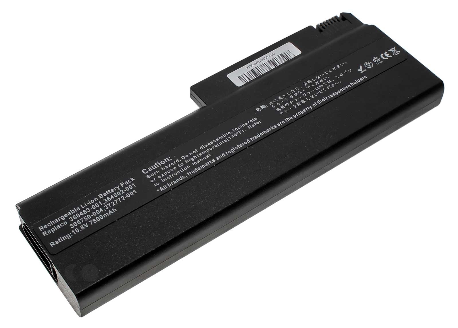 Akku für HP Compaq NX5100, NX6100, NX6125 u.a. Notebook, ersetzt 360483-001 u.a., 10,8V, 7800mAh