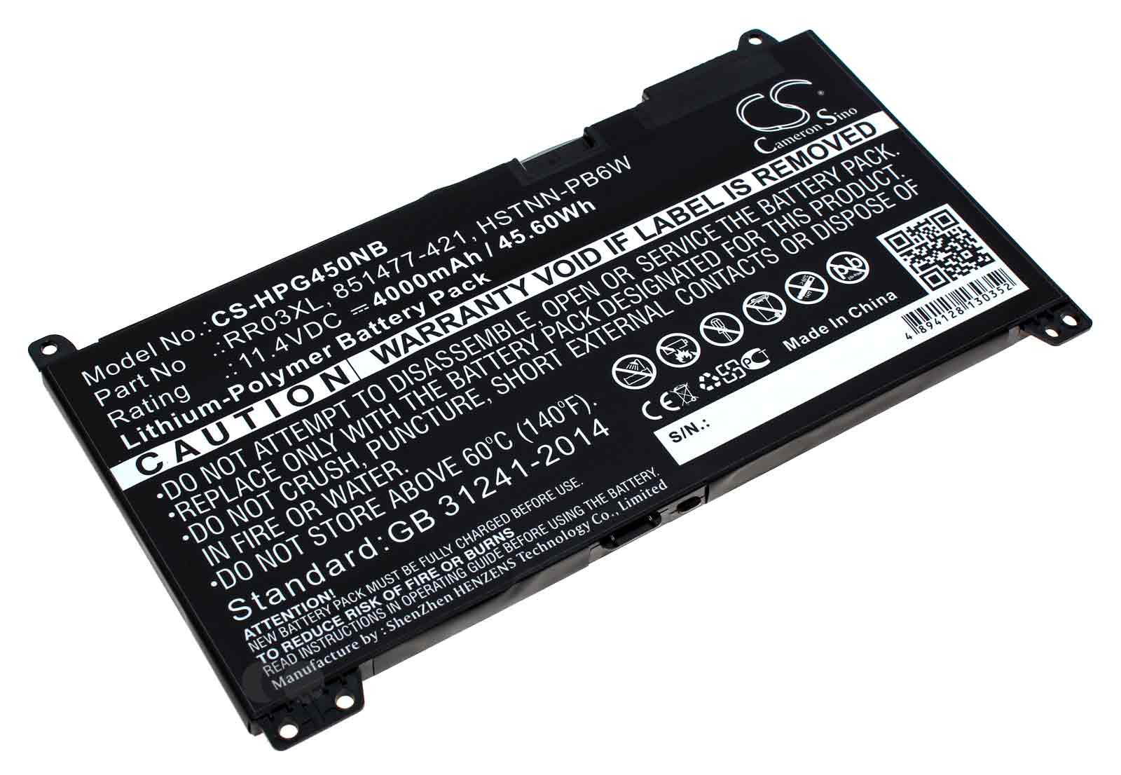 Akku für HP Probook 430 440 450 455 470 G4 G5 u.a., ersetzt 851477-421, 851477-541, HSTNN-I74C u.a., 11,4V, 4000mAh