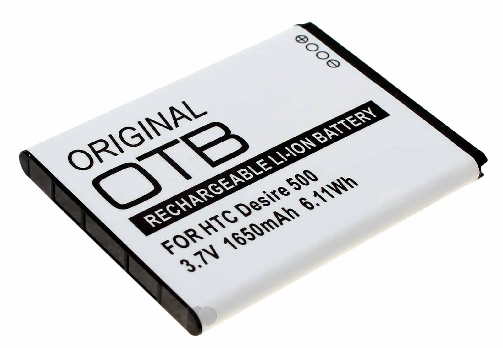 Akku für HTC Desire 500, One SC, One ST, One SU, One SV, ersetzt BA S890, 3,7V, 1650mAh