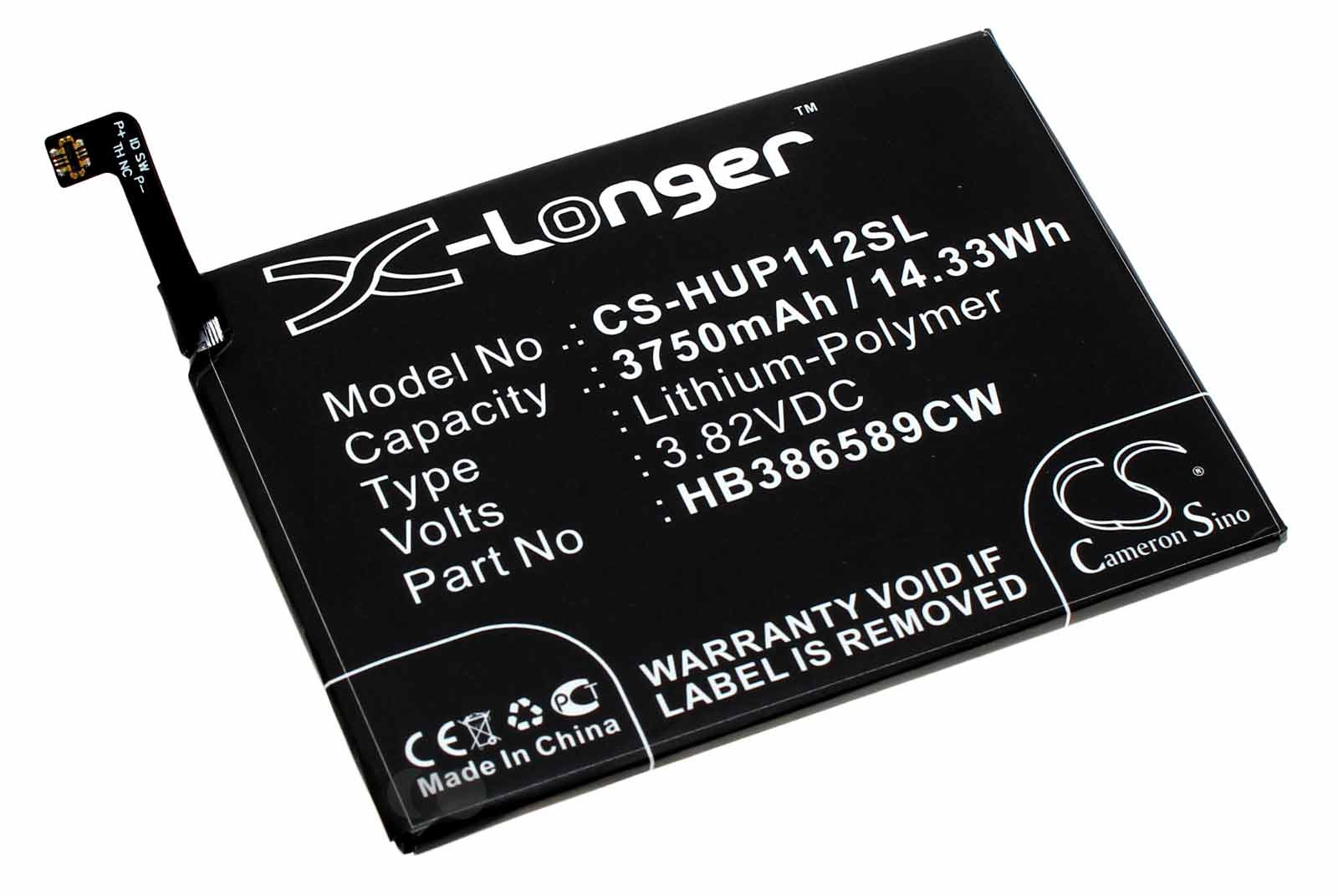 Akku für Huawei Mate 20 lite, P10 Plus ersetzt HB386589CW, HB386589ECW, HB386589EBC, 3,82V, 3750mAh