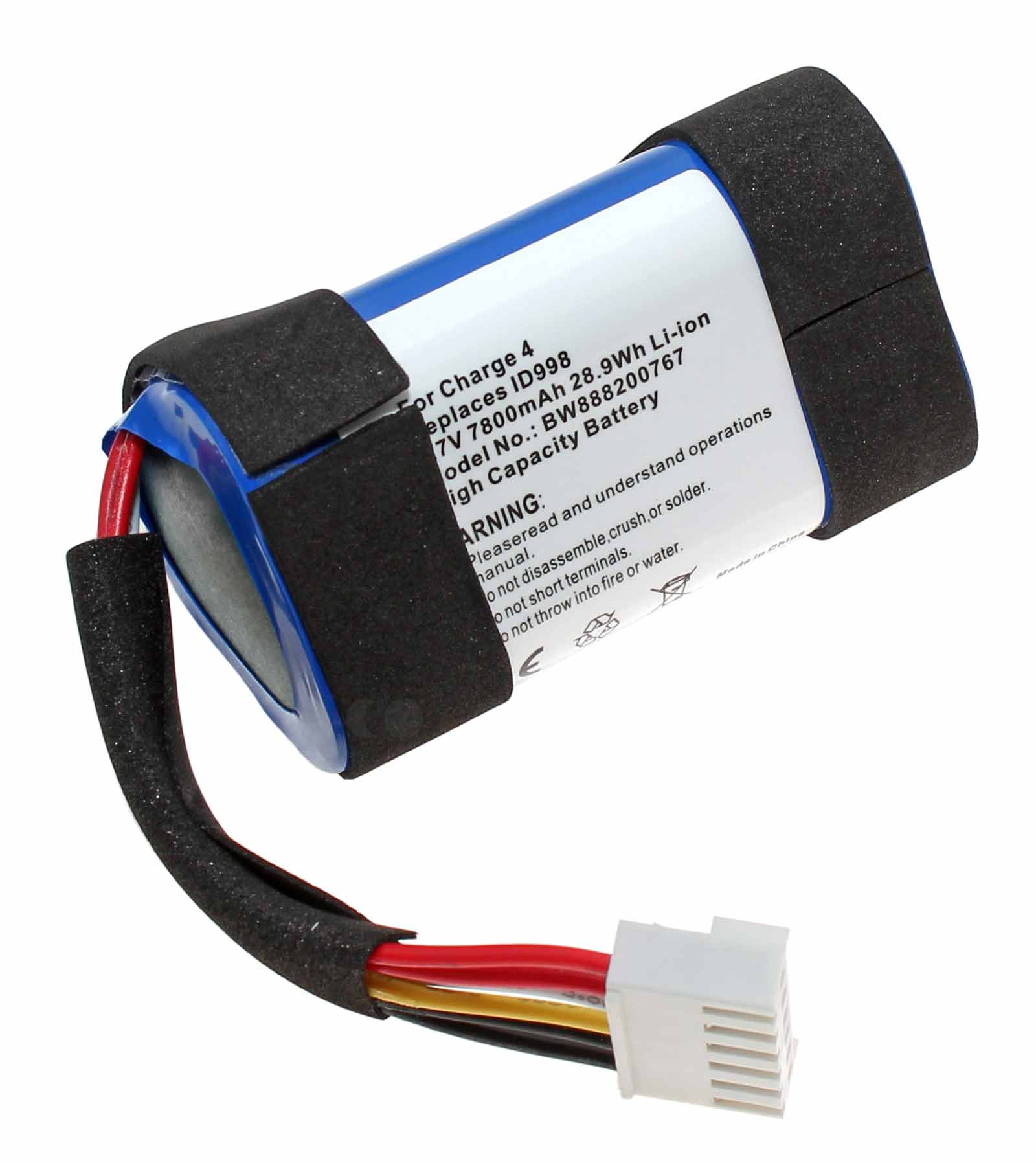 Akku für JBL Charge 4 Lautsprecher Box, ersetzt ID998, 1INR19/66-3, SUN-INTE-118, IAA011NA, IY1068, 3,7V, 7800mAh