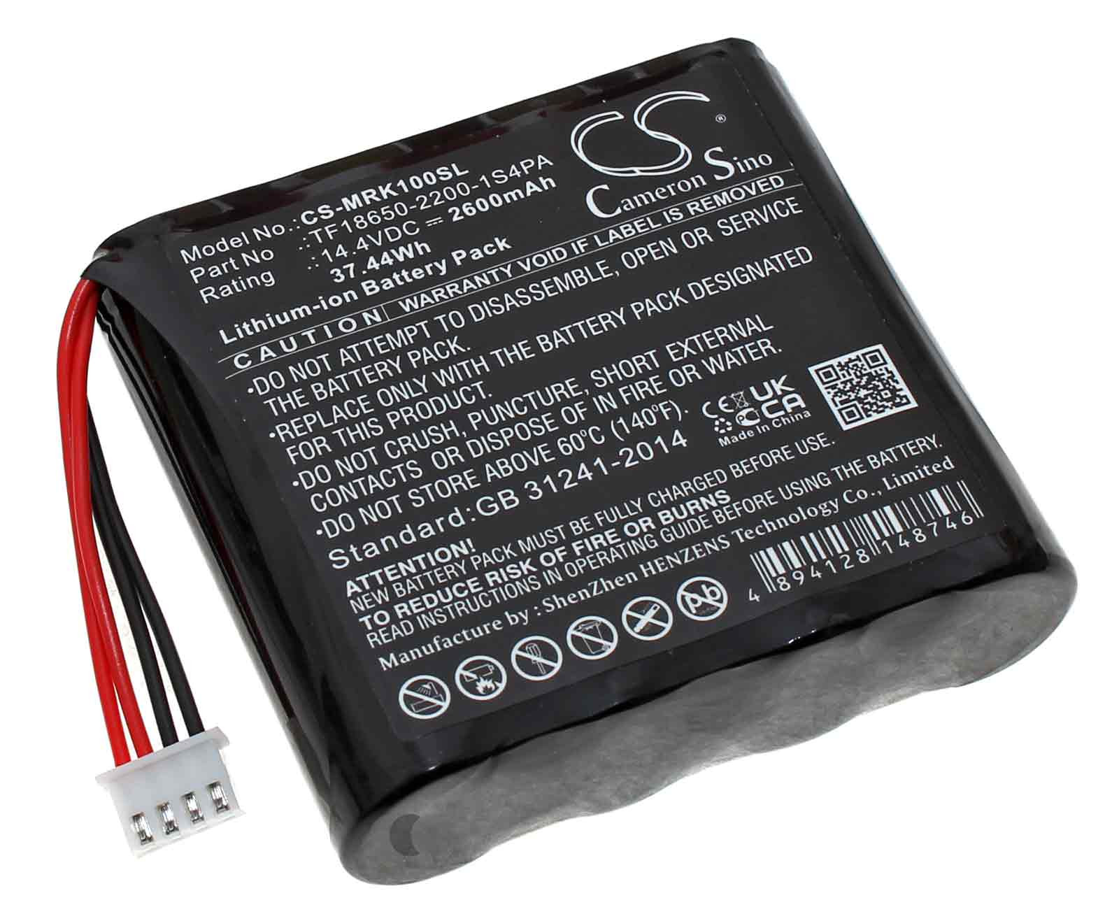 Akku für Marshall Kilburn Bluetooth Lautsprecher Box, ersetzt TF18650-2200-1S4PA, 14,4V, 2600mAh