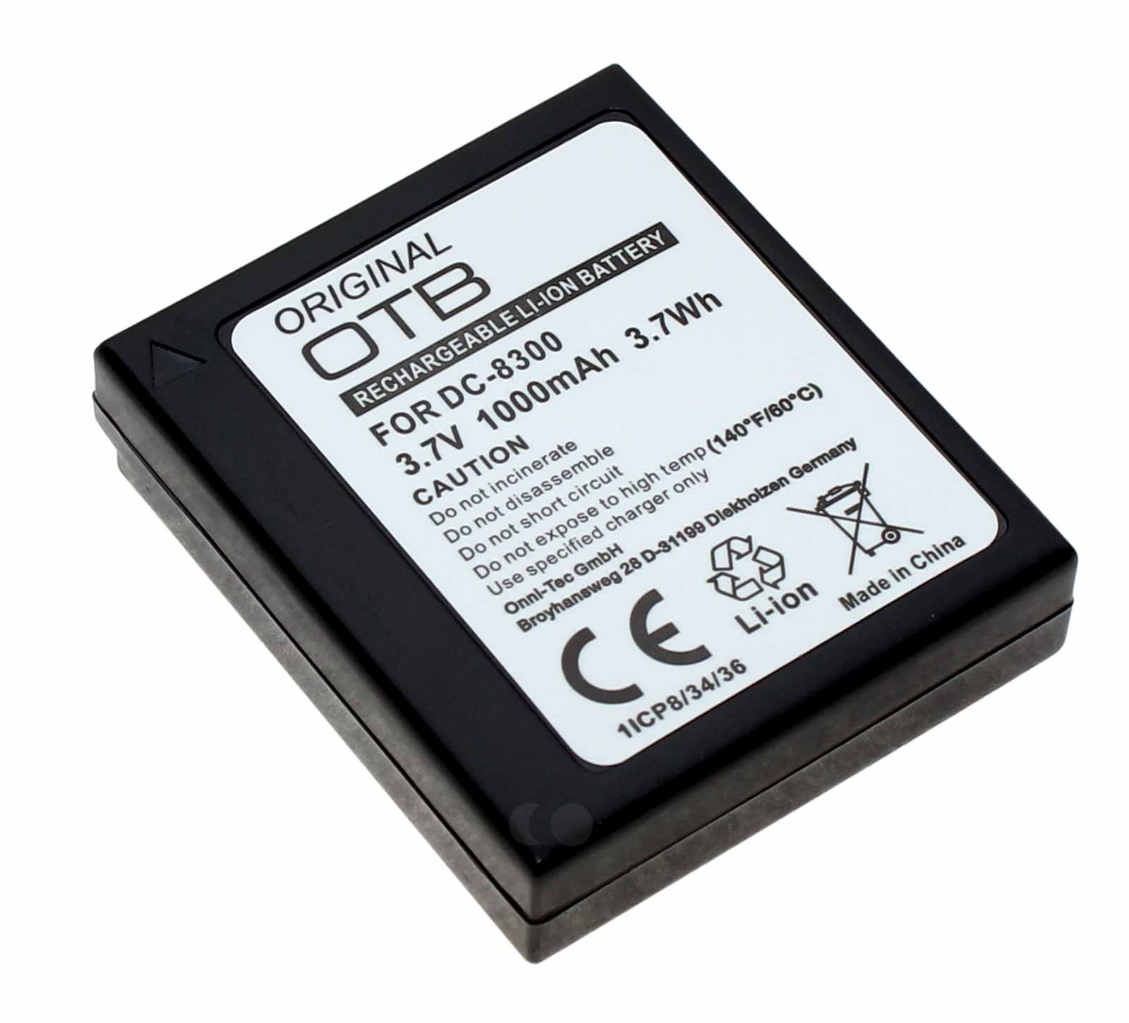 Akku für Medion Traveler DC-8300 u.a. Digitalkameras, ersetzt 02491-0028-00, DC-8300, DS-8330, 3,7V, 1000mAh