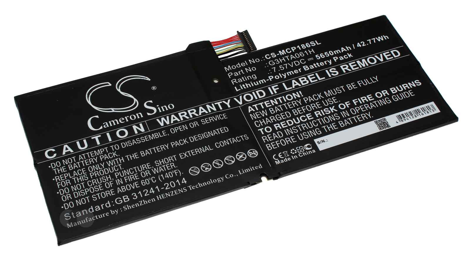 Akku für Microsoft Surface Pro 7 1866 Tablet, ersetzt G3HTA061H, 7,57V, 5650mAh