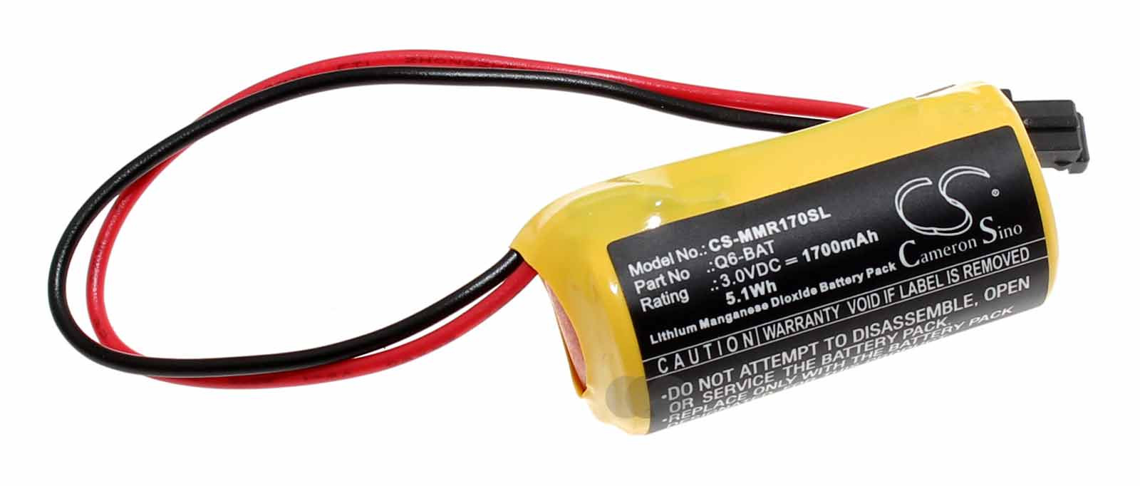 Alternativer Akku für Mitsubishi Q02CPU, Q02HCPU, Q06HCPU, Q12HCPU, Q12PHCPU u.a., ersetzt Q6-BAT, 130376, 624-1831, 3V, 1700mAh