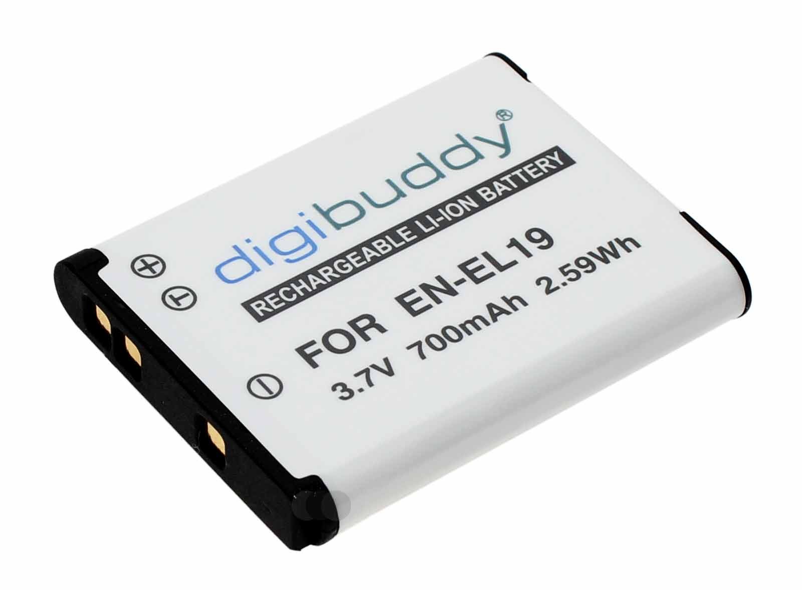 Akku für Nikon Coolpix A100, S7000, Sony RX0 u.a., ersetzt Nikon EN-EL19, Sony NP-BJ1, 3,7V, 700mAh