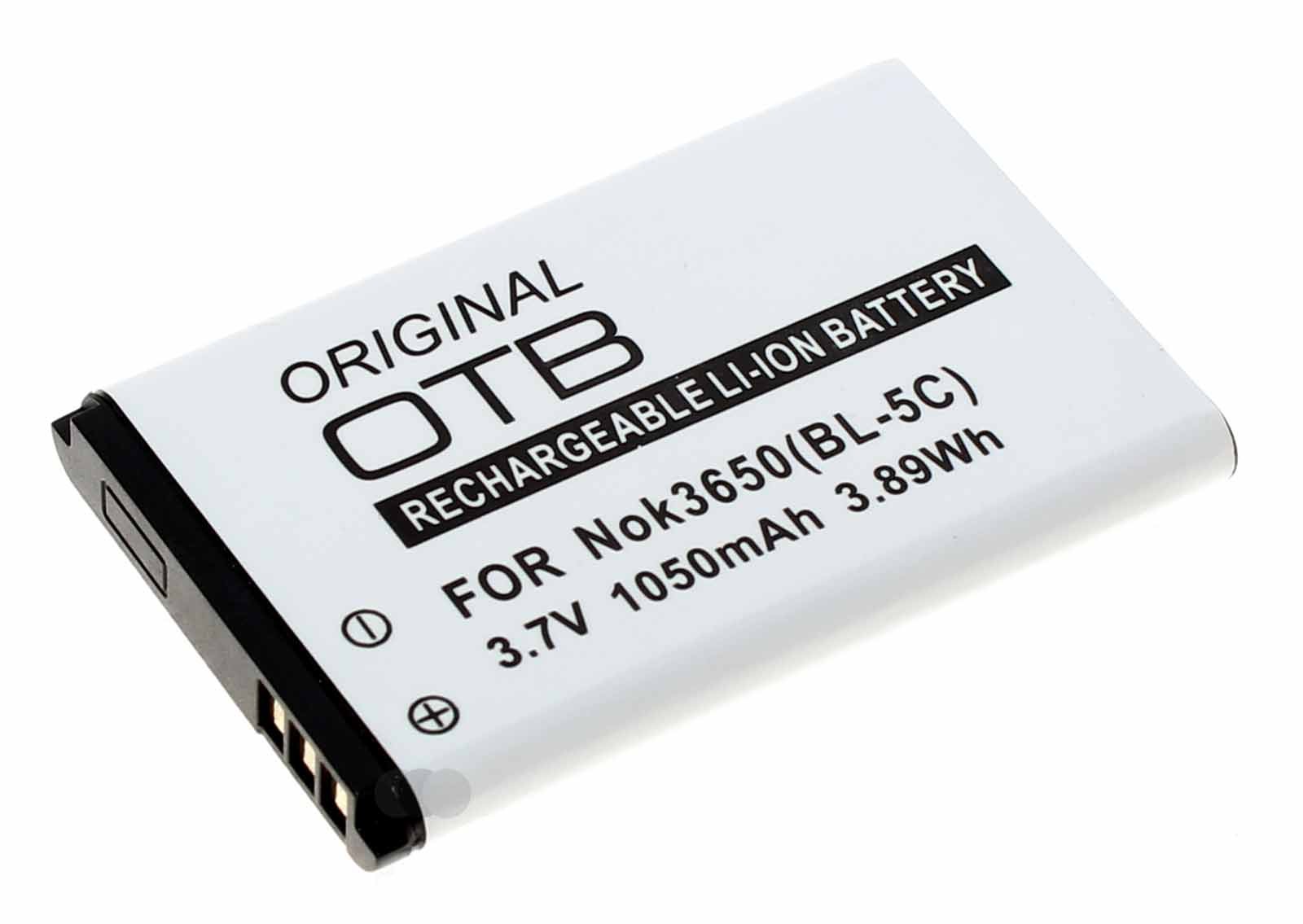Akku für Nokia 100, C1, E50, N70, N-Gage u.a., ersetzt Nokia BL-5C BL-5CA u.a., 3,7V, 1050mAh