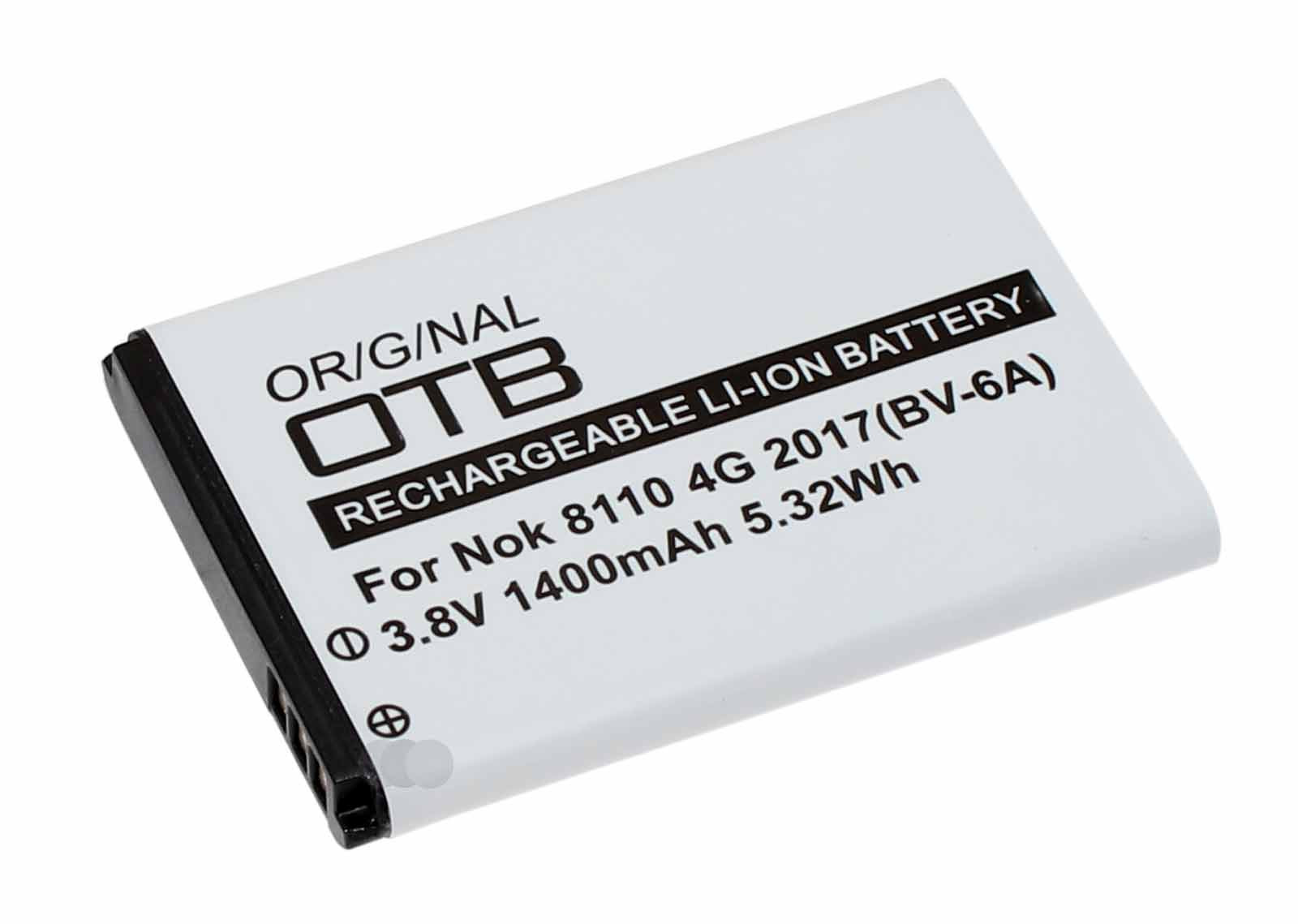 Alternativer Li-Ion Akku für Nokia Nokia 8110, 2720 Flip, TA-1048, TA-1059 Handys mit 3,8 Volt Spannung und 1400mAh Kapazität, ersetzt den original Akku BV-6A
