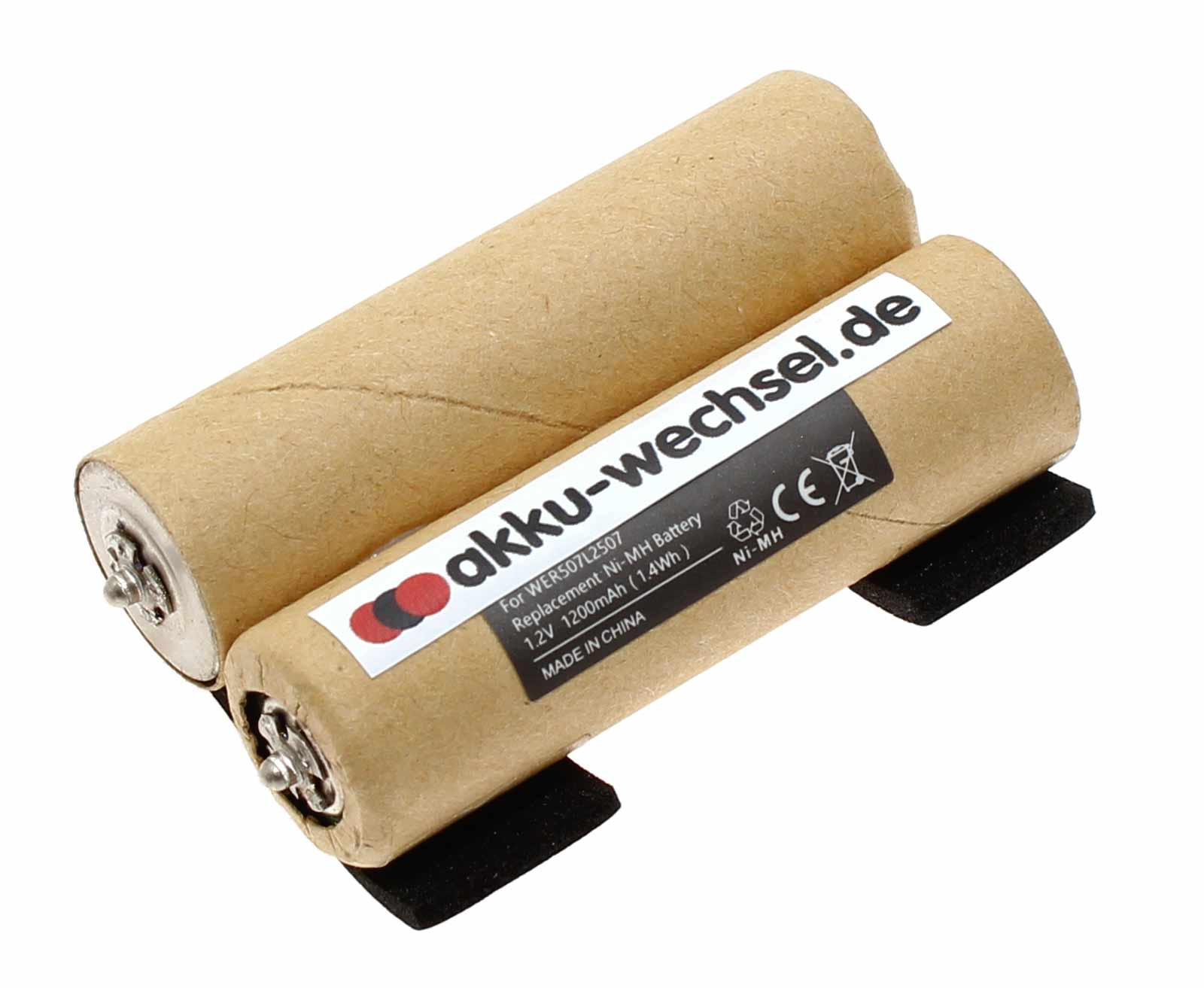 Akku für Panasonic ER146, ER147, ER148, ER507 Bart- Haarschneider, ersetzt WER507L2507, 1,2V, 1200mAh