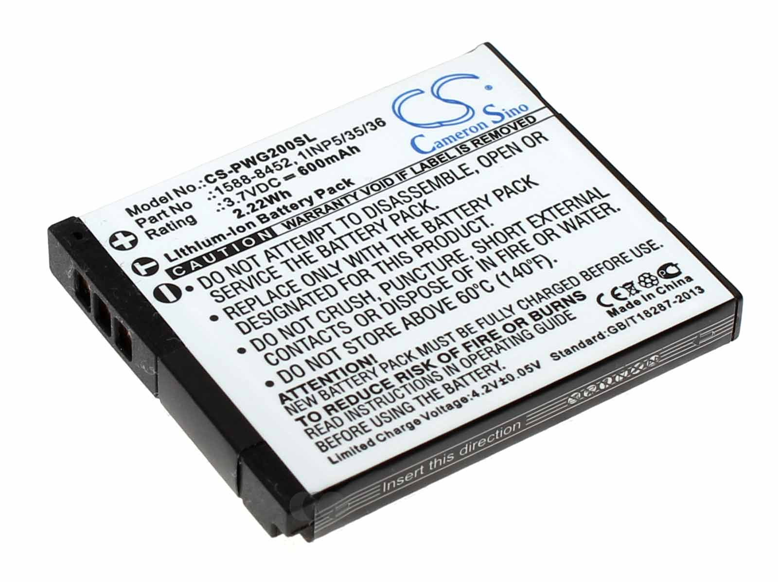 Akku für Panasonic RP-WFG20 RP-WFG20E u.a., ersetzt 1588-8452, 1INP5/35/36, 3,7V, 600mAh