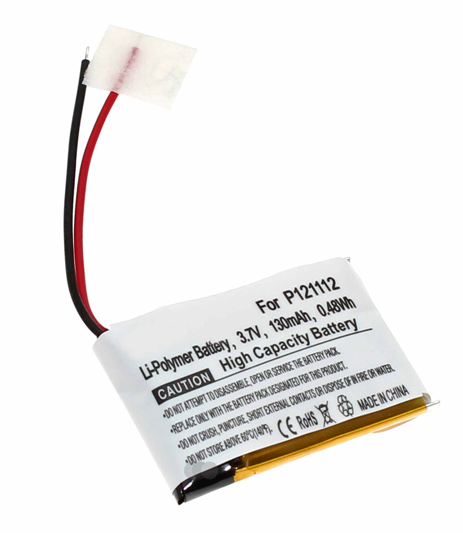 Akku für Pebble E-Paper, My Kronoz ZeWatch 2, ersetzt P121112, 3,7V 130mAh