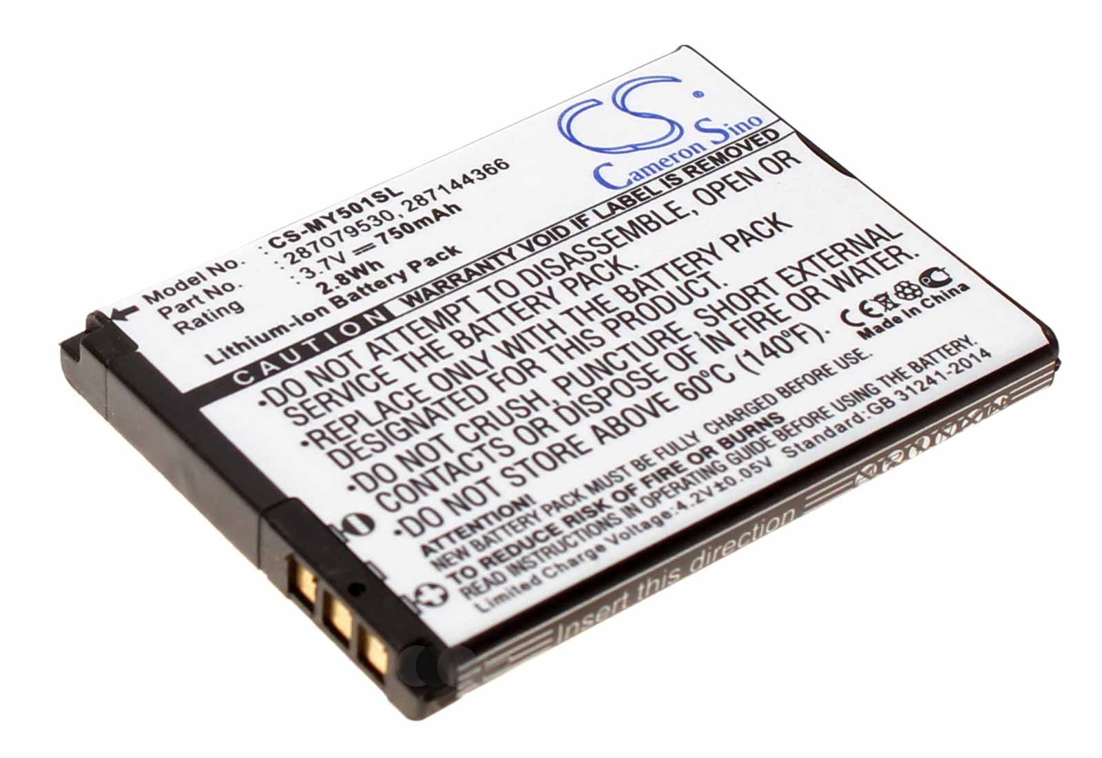 Akku für Sagem MY220v Vodafone VF553 u.a. Handys, ersetzt 287079530, 287144366, SA1-SN1, 3,7V, 750mAh