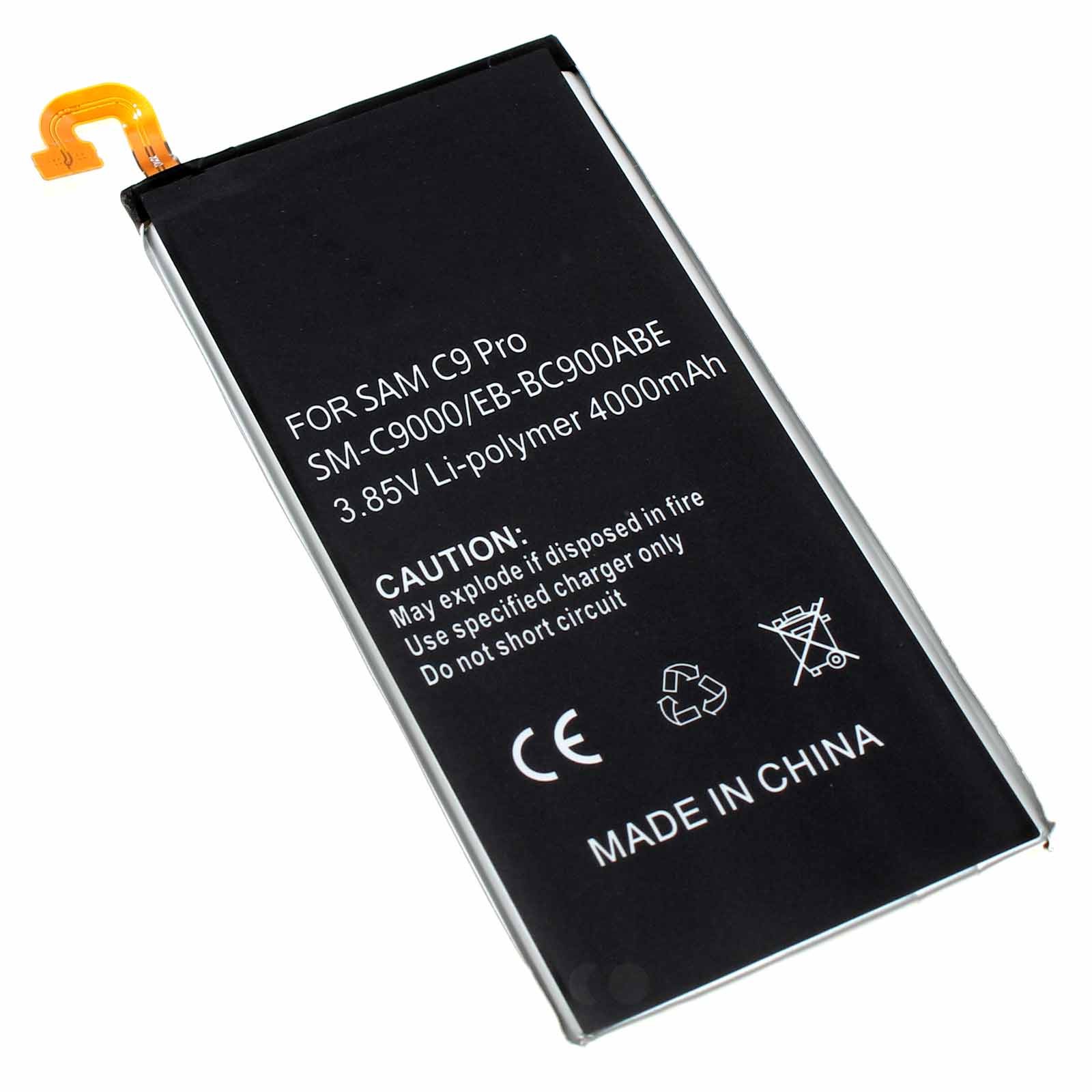 Akku für Samsung Galaxy C9 Pro SM-C9000 C9 Pro Duos SM-C900, ersetzt EB-BC900ABE, 3,85V, 4000mAh