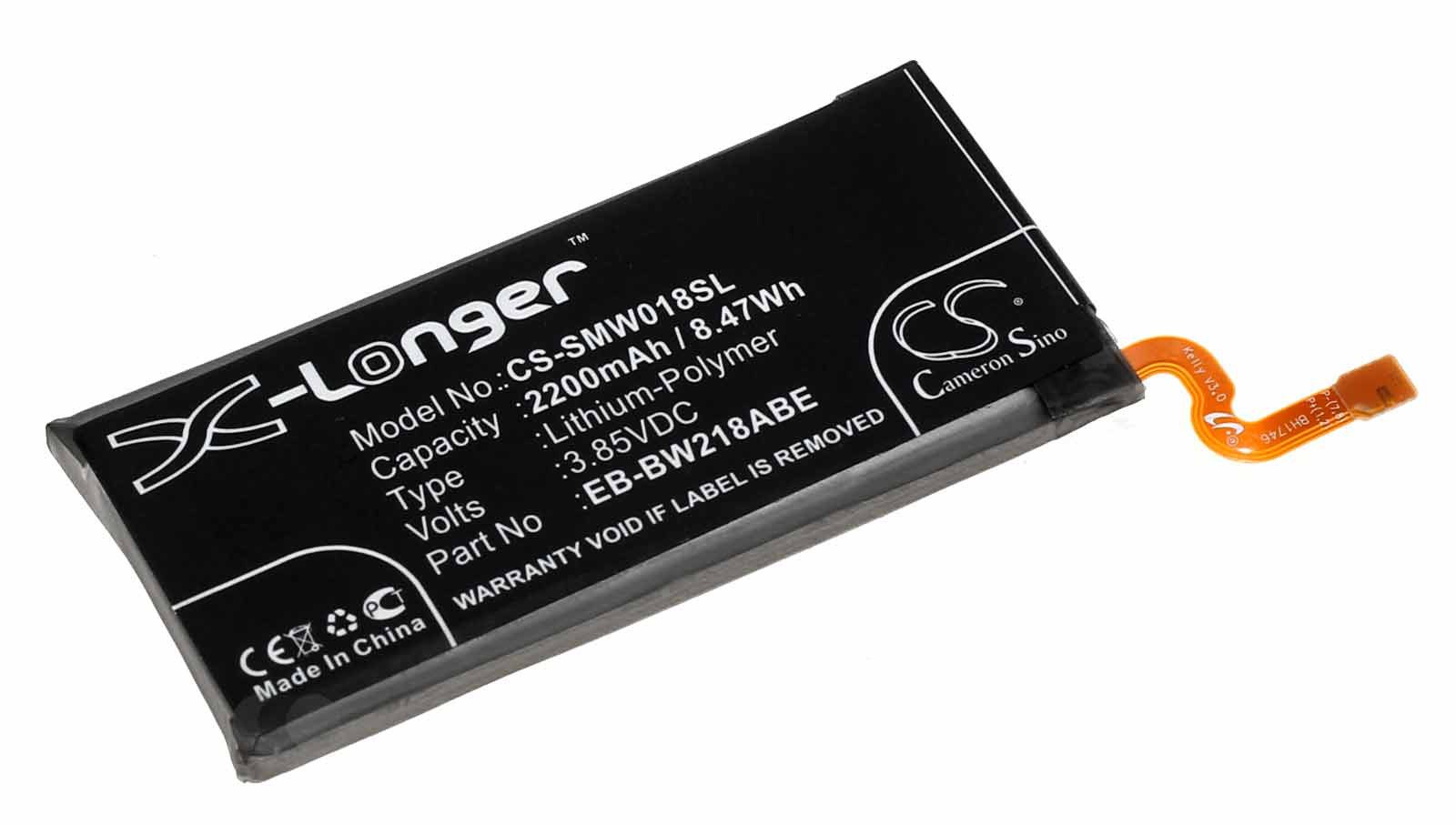 Akku für Samsung Galaxy Golden 5 SM-W2018, ersetzt EB-BW218ABE, 3,85V, 2200mAh