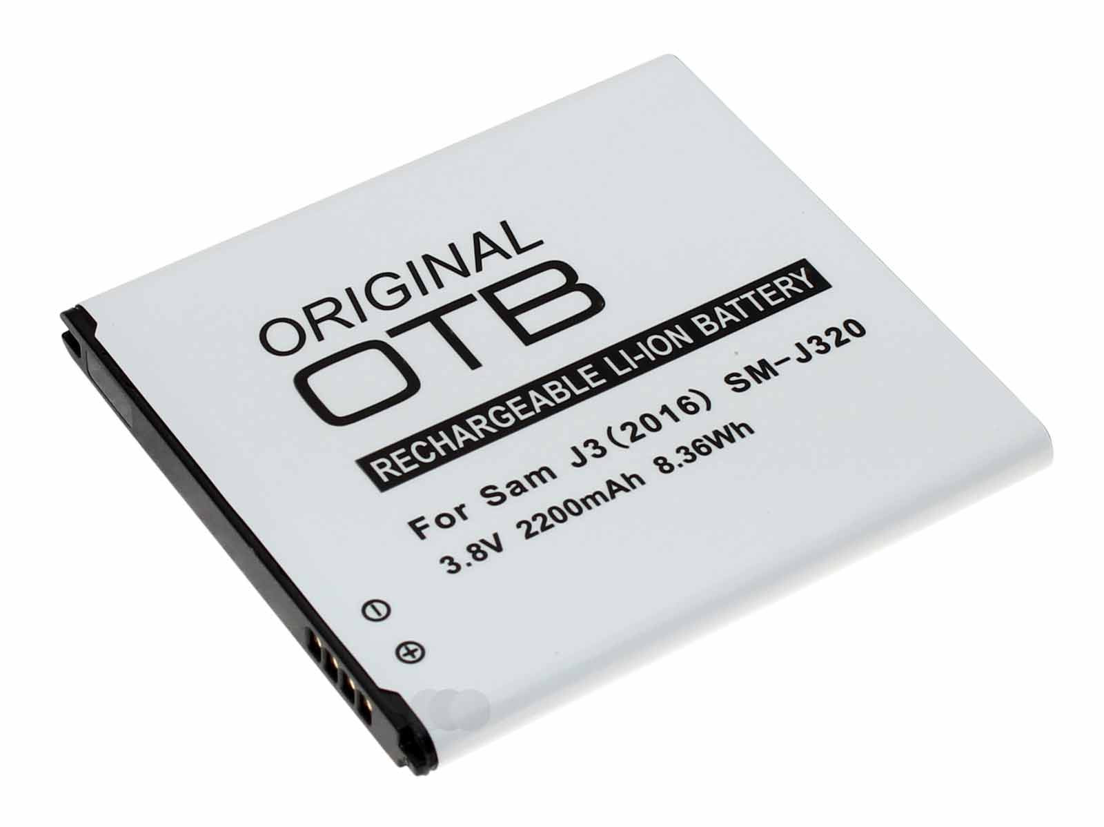 Akku für Samsung Galaxy J3 (2016) SM-J320, ersetzt EB-BJ530BBE, 3,7V, 2200mAh