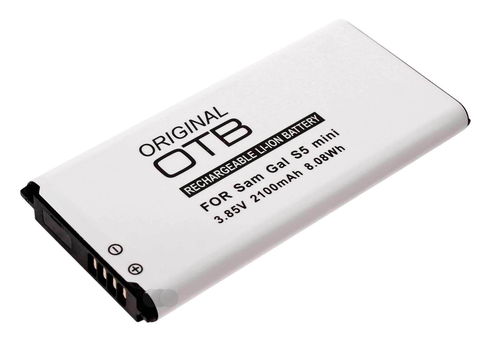 Alternativer Lithium-Ionen Akku, Ersatzakku kompatibel zu Samsung Galaxy S5 Mini (SM-G800F) Handy, Smartphone, Mobiltelefon mit 3,85 Volt und 2100mAh Kapazität, ersetzt den original Akku EB-BG800BBE