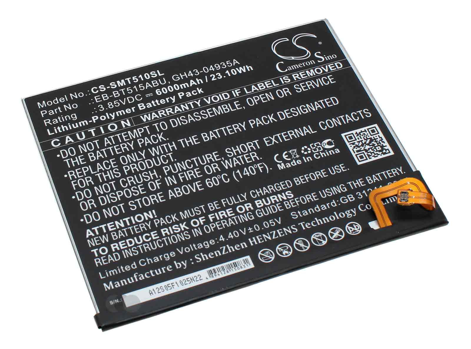 Akku für Samsung Galaxy Tab A 10.1 2019, ersetzt GH43-04935A, EB-BT515ABU, 3,85V, 6000mAh