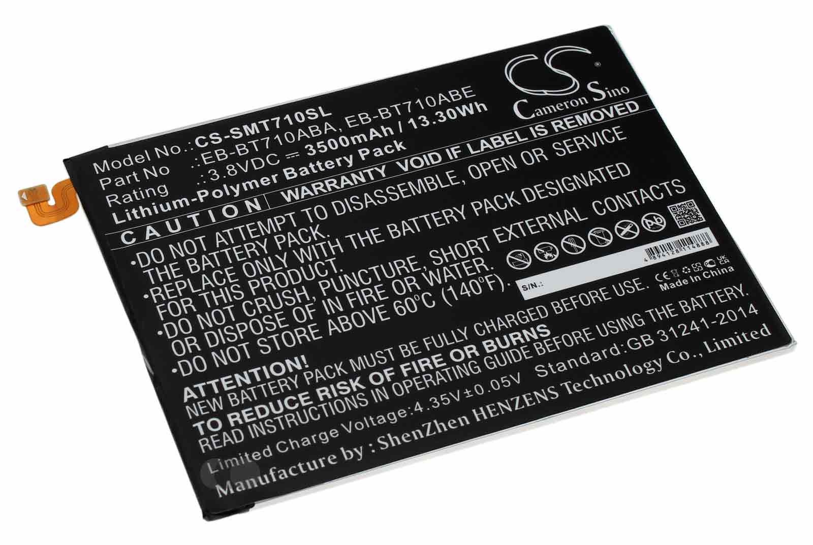 Akku für Samsung Galaxy Tab S2 8.0 SM-T710, T715, T719, ersetzt EB-BT710ABA, EB-BT710ABE, 3,8V, 3500mAh
