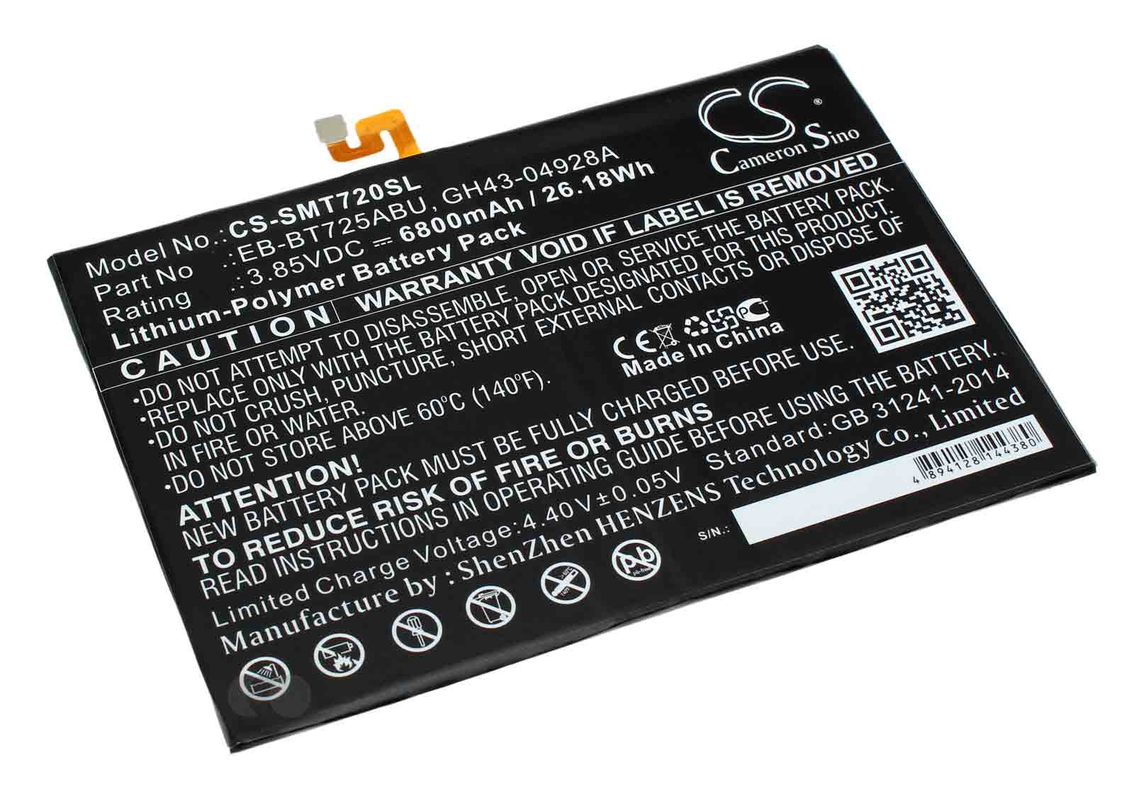 Akku für Samsung Galaxy Tab S5e, Tab S6, Tab S6 Lite, ersetzt EB-BT725ABU, 3,85V, 6800mAh