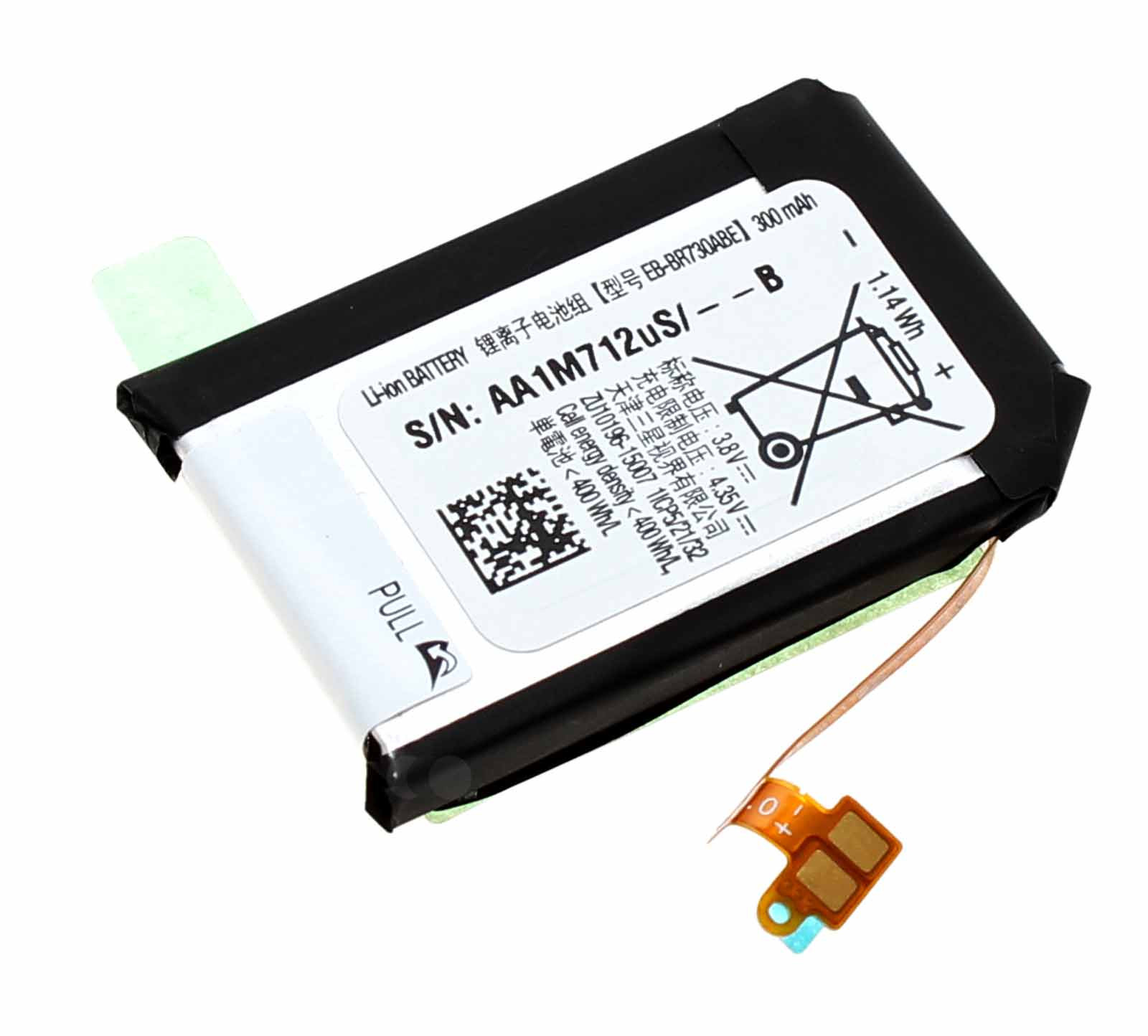 Akku für Samsung Gear S2 3G Classic SM-R735, EB-BR730ABE, GH43-04538B, 3,8V, 300mAh