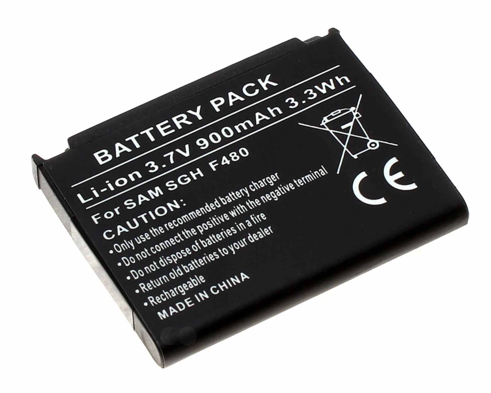 Akku für Samsung SGH-F480 Smartphone, ersetzt AB553446CE, AB553446CU, 3,7V, 900mAh