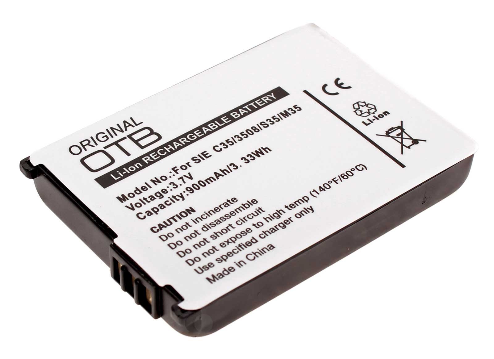 Akku für Siemens C35, M35, S35i 3508 Handy, ersetzt V30145-K1310-X127, 3,7V, 900mAh 