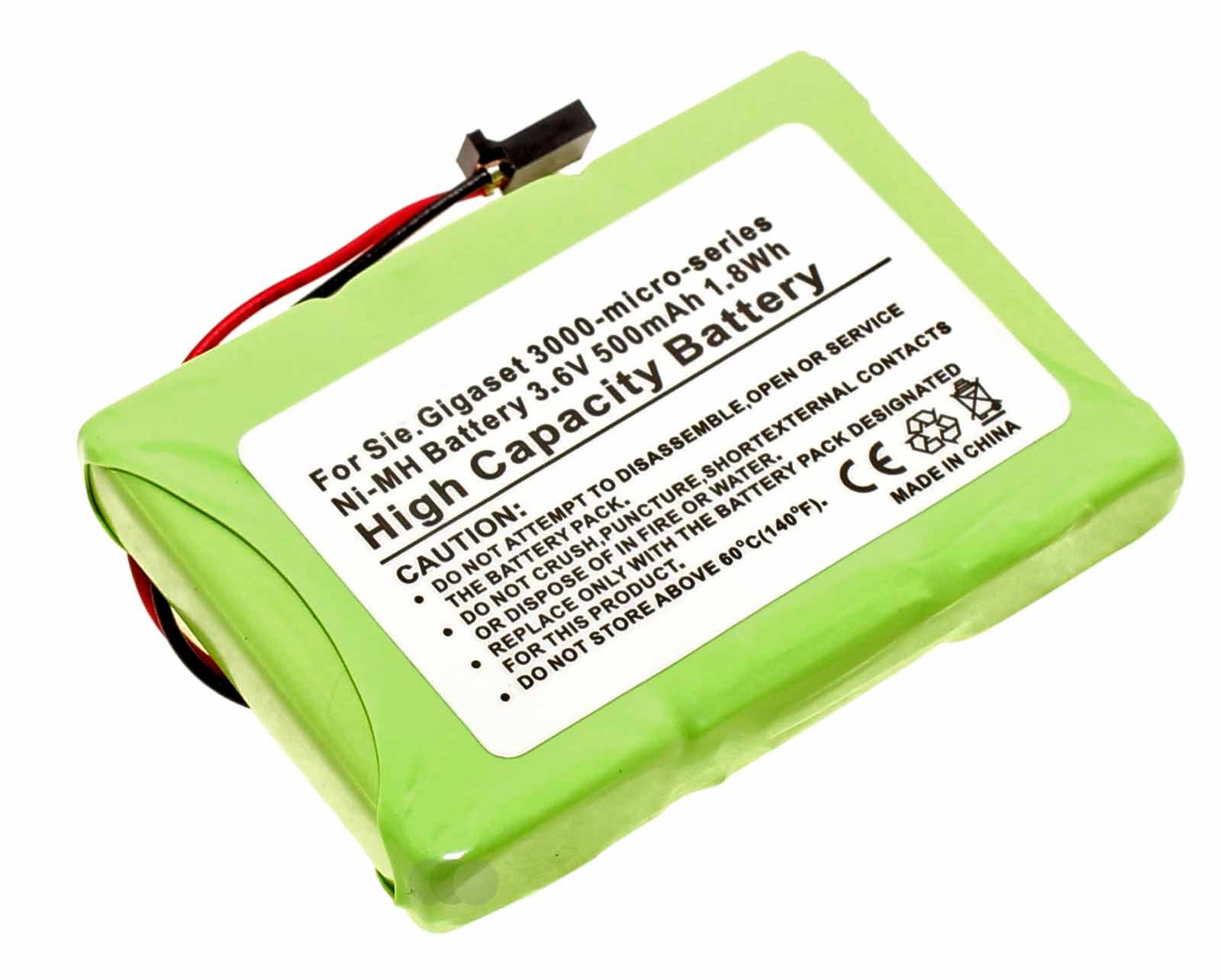 Akku für Siemens Gigaset 3000, 3010, 3020 Micro, Telekom T-Sinus 45M, ersetzt V30145-K1310-X143, 3,6V, 2000mAh