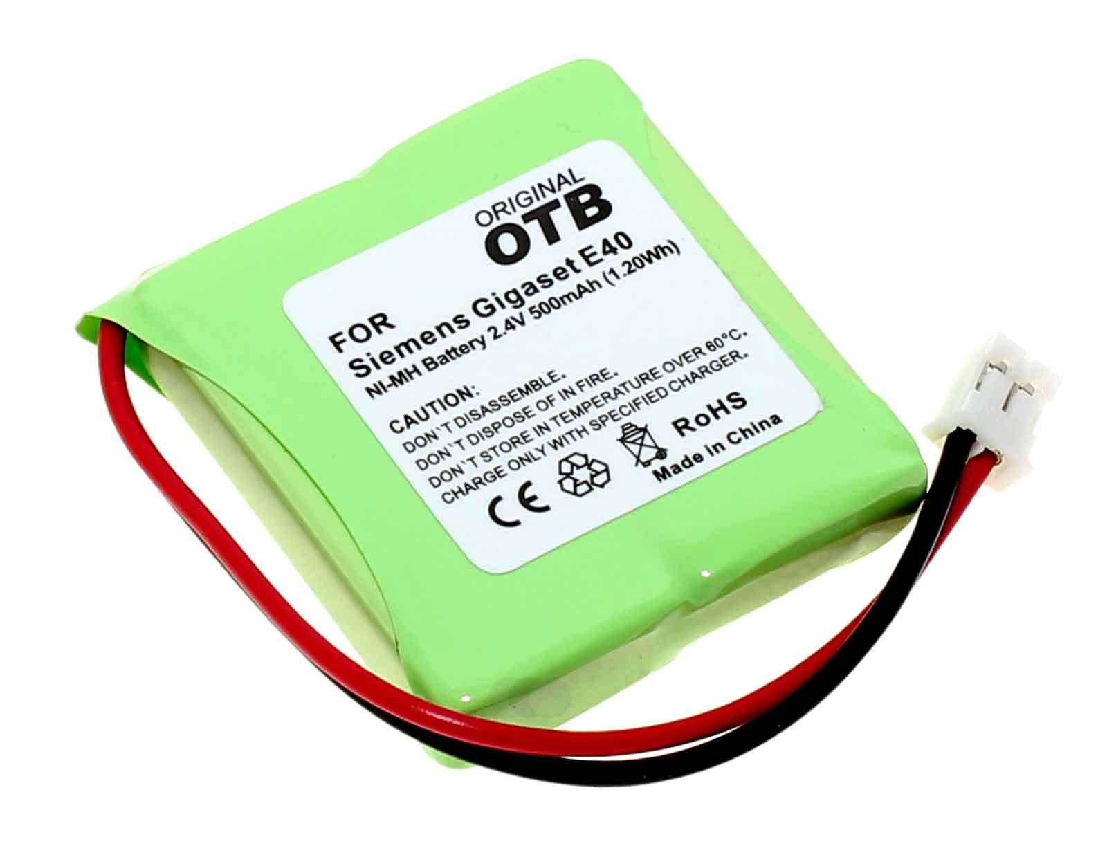 Akku für Siemens Gigaset E40, E45, E450, E455 DECT Telefon, ersetzt S30852-D1751-X1, V30145-K1310-X382, 2,4V, 500mAh