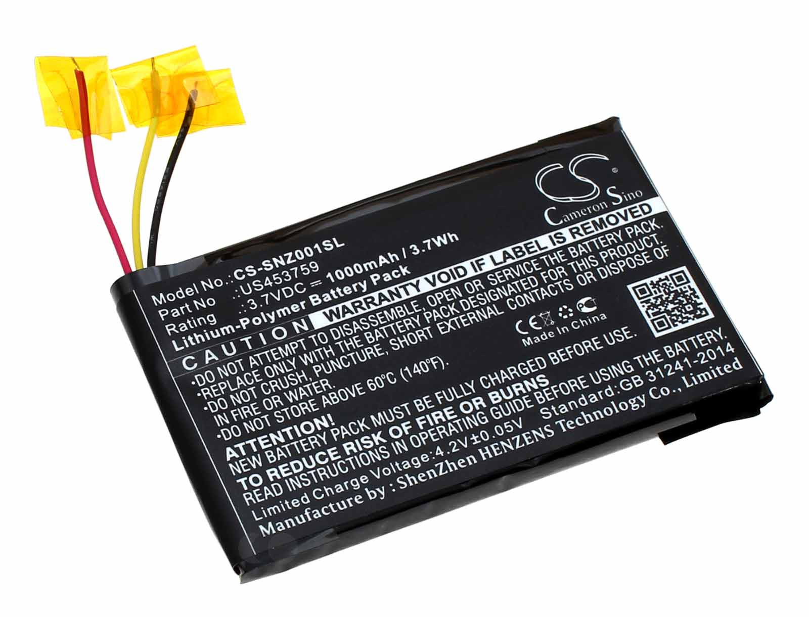 Akku für Sony MDR-HW700DS Kopfhörer, ersetzt US453759, 3,7V 1000mAh