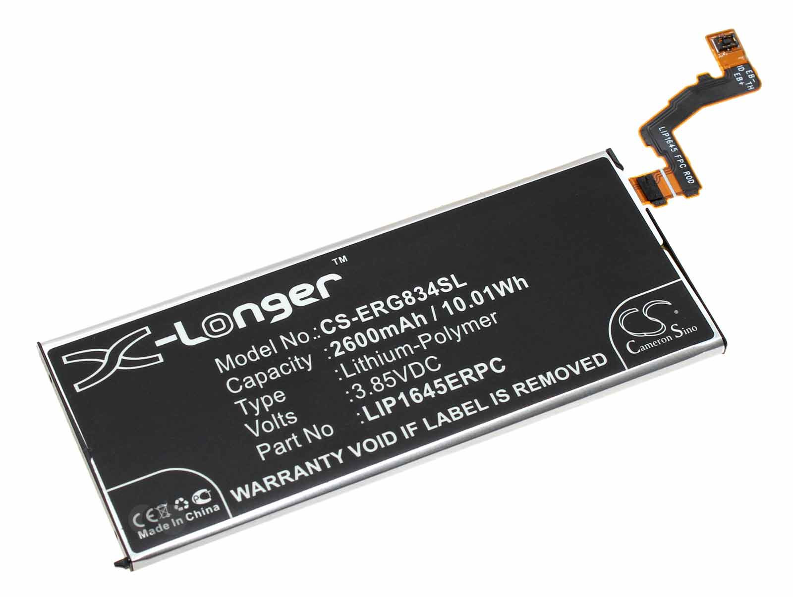 Akku für Sony Xperia XZ1 G8341, G8342, G8343, ersetzt LIP1645ERPC, 3,85V, 2600mAh