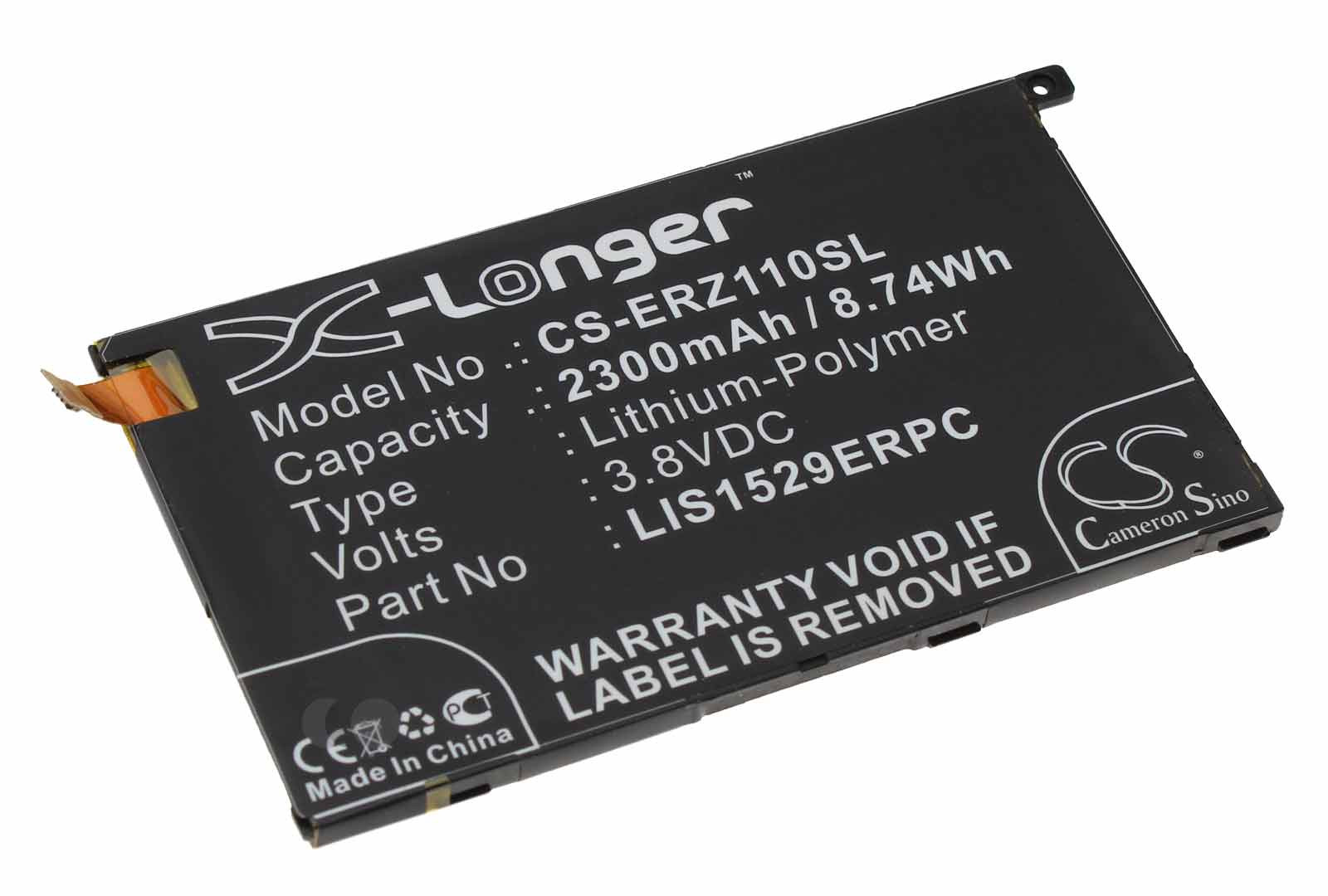 Akku für Sony Xperia Z1 Compact Mini D5503 Amami, ersetzt LIS1529ERPC u.a., 3,8V, 2300mAh