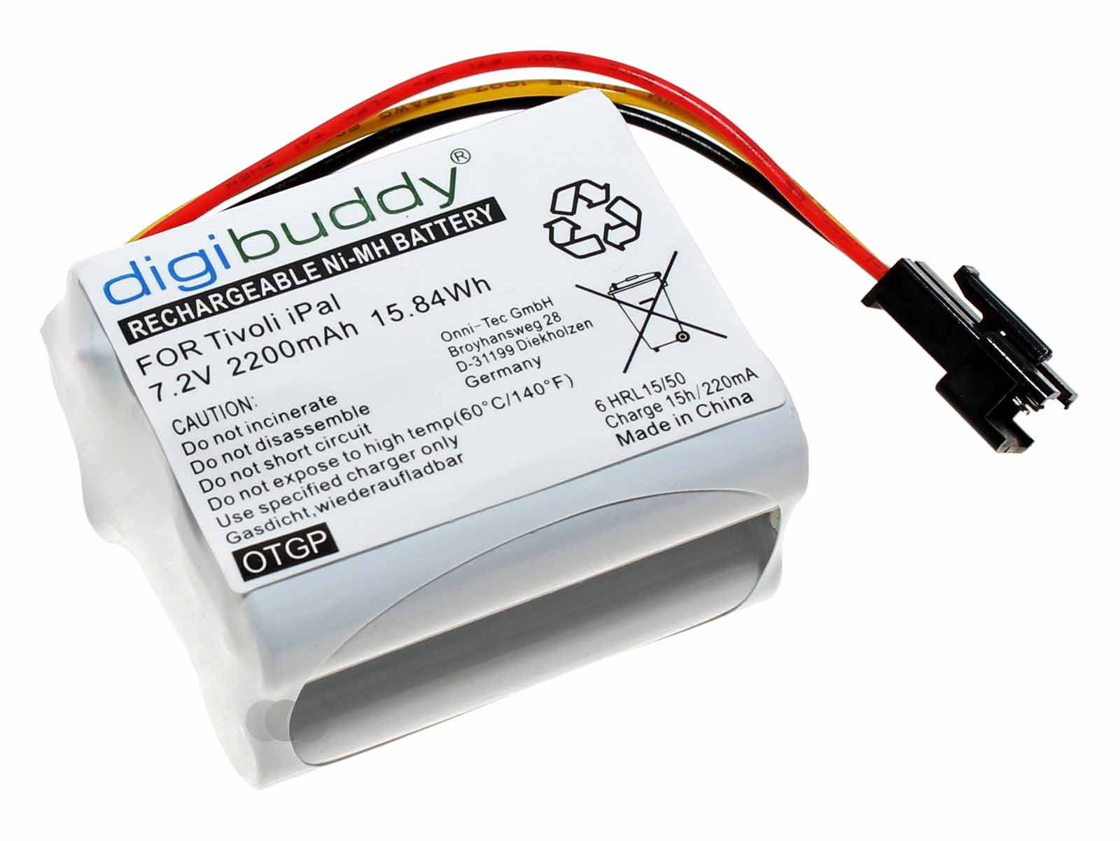 Akku für Tivoli PAL, iPAL, TEAC R-1, R-2, R-5 Bluetooth Radio, 7,2V, 2200mAh, 3-polig