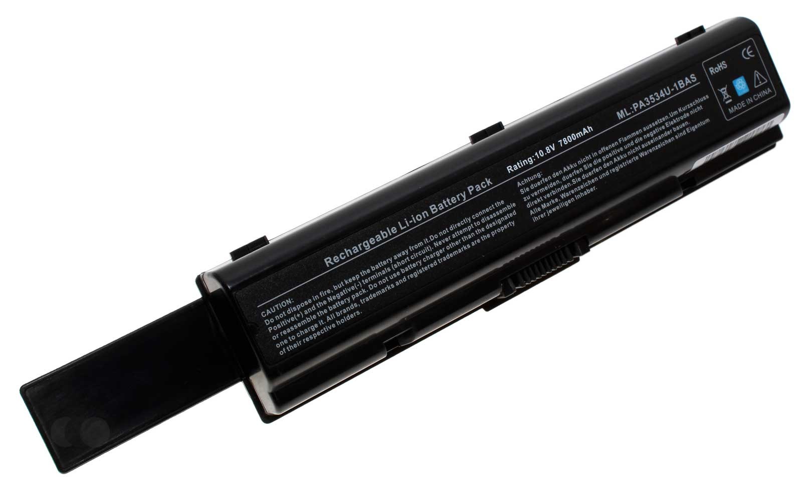 Akku für Toshiba Dynabook TX/67G, Equium A200, Satellite Pro L500, PABAS097, PA3534U-1BAS, 10,8V, 7800mAh