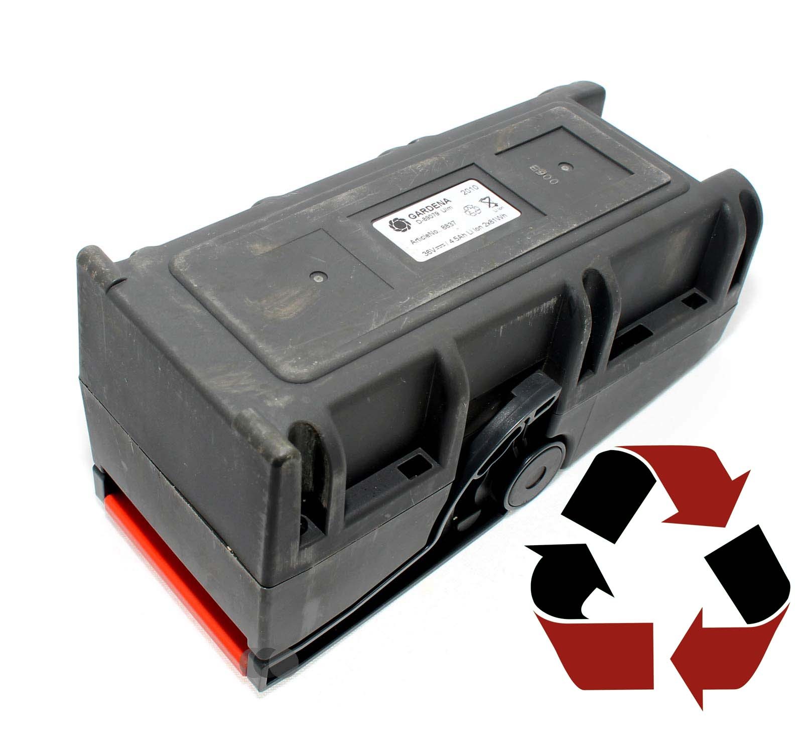 Zellen-Wechsel beim Gardena 8836 und 8837 36V Li-Ion Akkupack vom Accu-Rasenmäher PowerMax