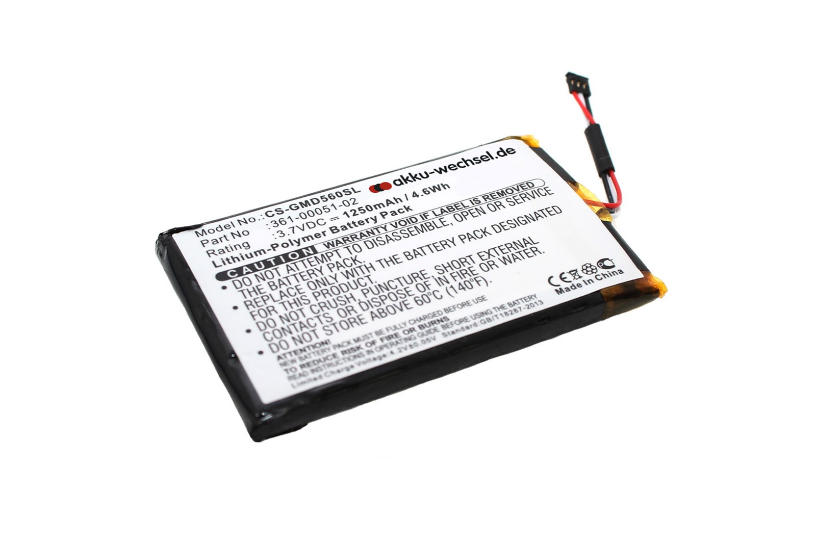 Akku passend für Garmin dezl 560 LMT, dēzl 560 LT und dezl 650 LM / 361-00051-02 / LKW-Navigationsgerät