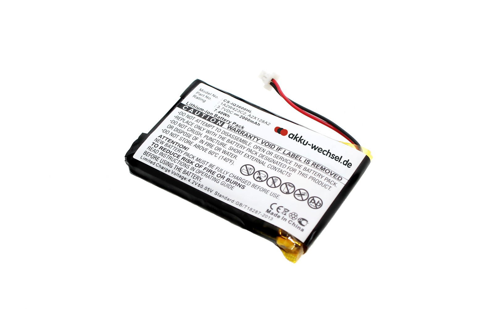 Akku passend für Garmin iQue 3600 und iQue 3200 1A2W423C2 A2X128A2