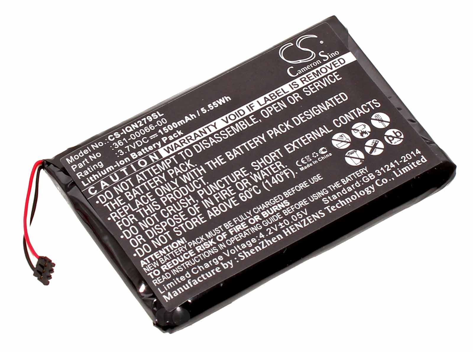 Alternativer Lithium-Ionen Akku für Garmin Nüvi GPS Navi (Navigationsgerät) mit 3,7 Volt und 1500mAh Kapazität, ersetzt den original Garmin Akku 361-00066-00