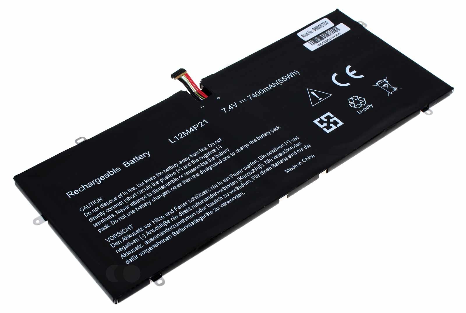 Akku für Lenovo Yoga 2 Pro 13,3" 59-382893 Ultrabook ersetzt L12M4P21, L13S4P21, 11S121500, 121500156, 7,4V, 7400mAh
